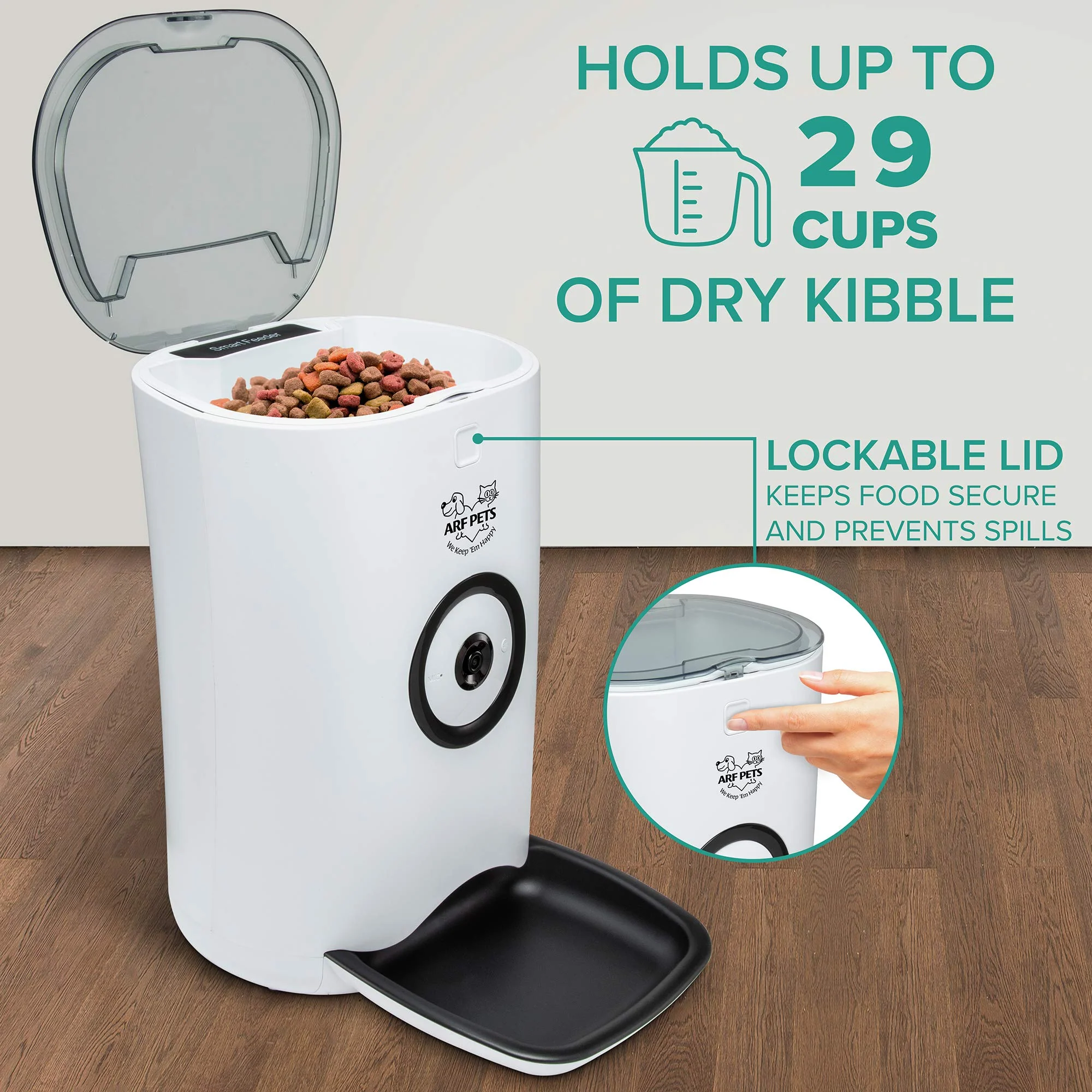 Arf Pets Smart Automatic Pet Feeder with Wi-Fi, HD Camera & Video Recording with Easy App-Control - Image 4