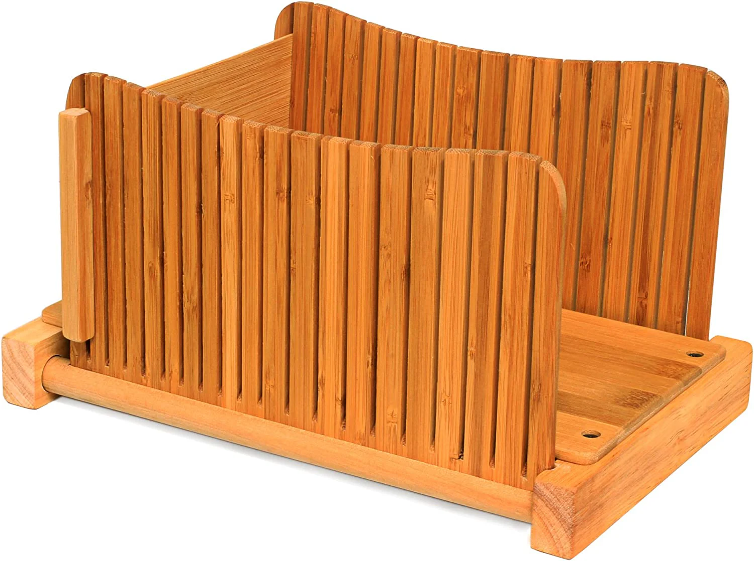 Bamboo Wood Bread Slicer for Homemade Bread, Compact & Foldable Bread Cutter