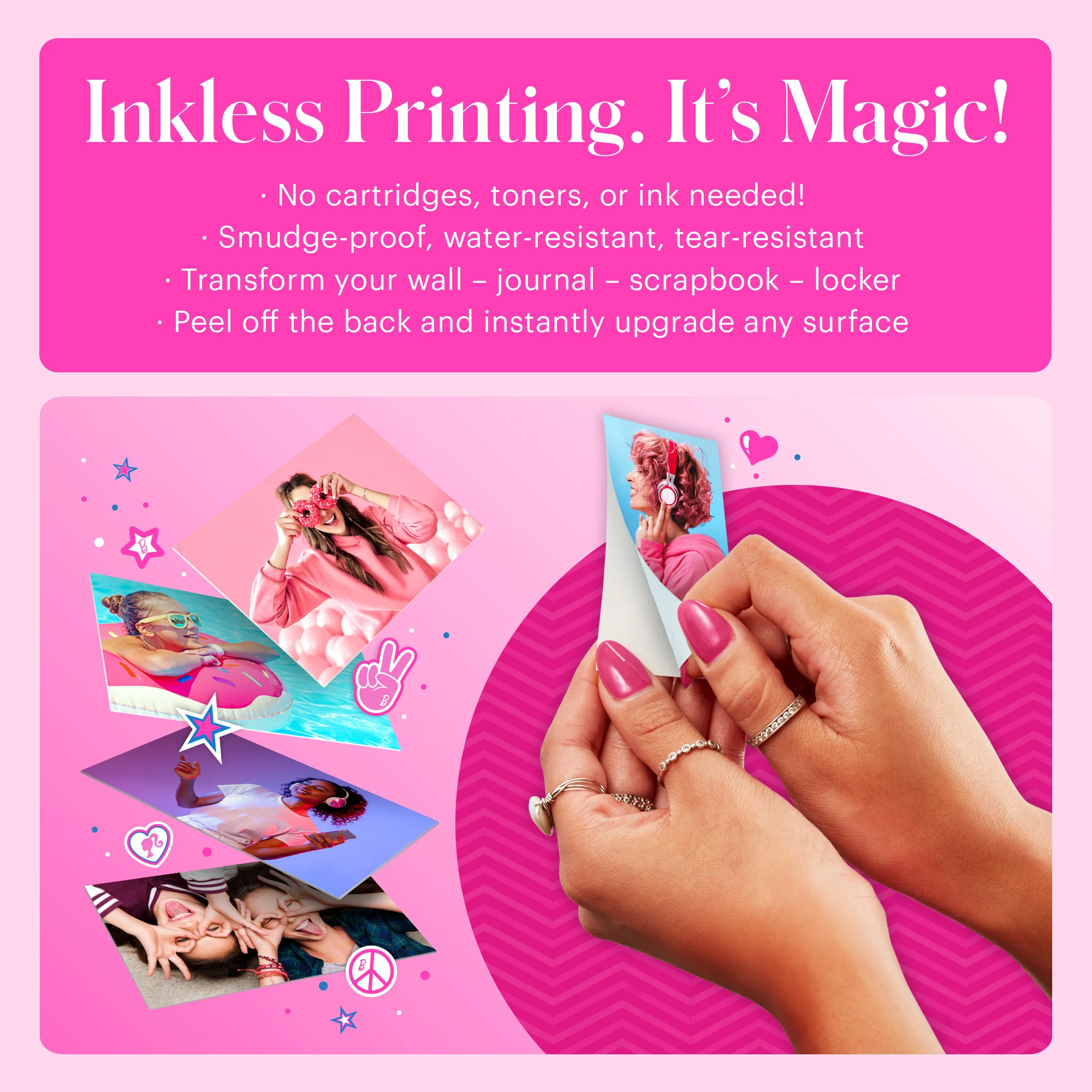 Barbie x Kodak Printomatic 2x3” Instant Print Camera, 5MP Portable Instant Camera - Signature Style - Image 4