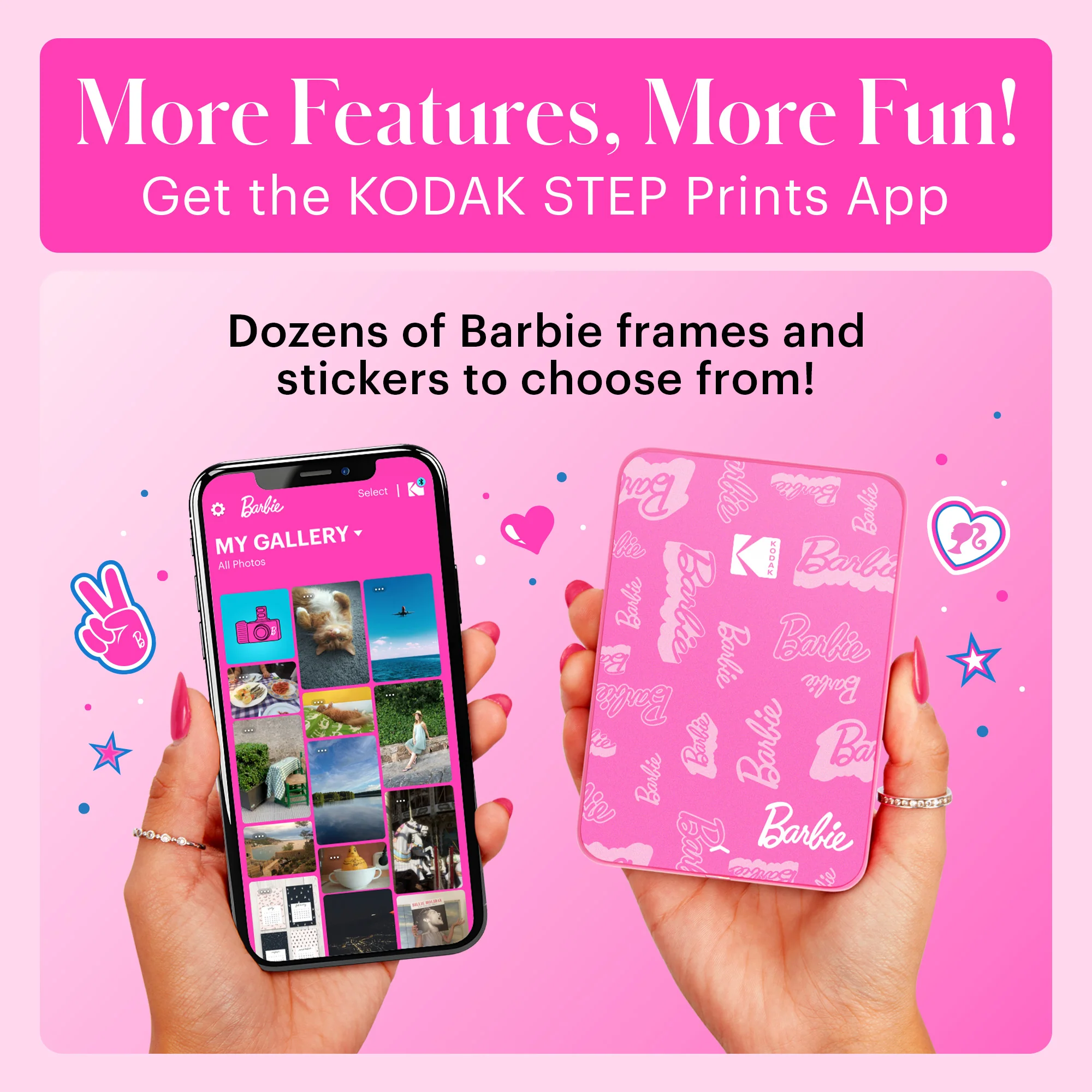 Barbie x Kodak Step Slim Wireless Instant Portable Photo Printer, 2x3" Full Color Instant Photo Printer - Image 4