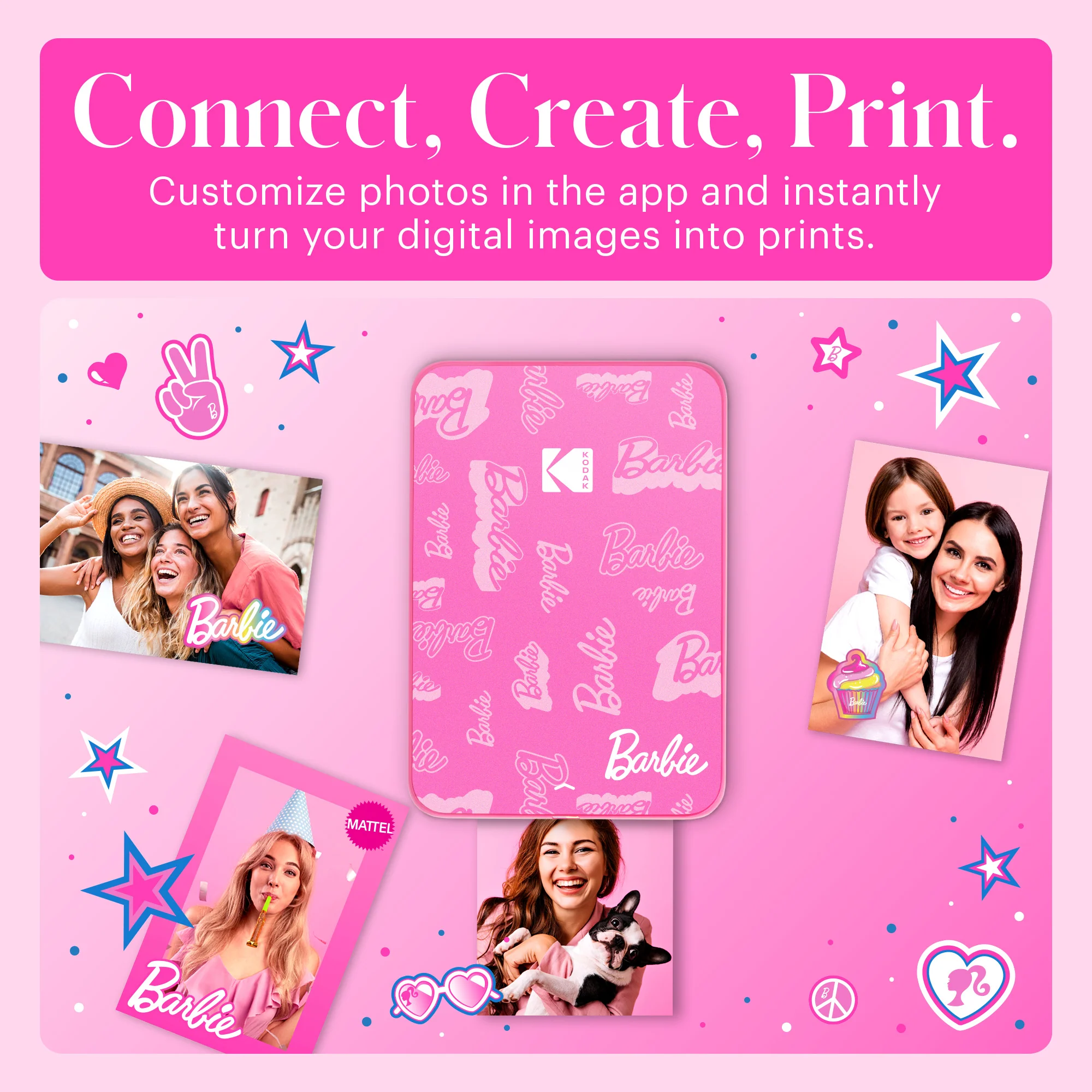 Barbie x Kodak Step Slim Wireless Instant Portable Photo Printer, 2x3" Full Color Instant Photo Printer - Image 5
