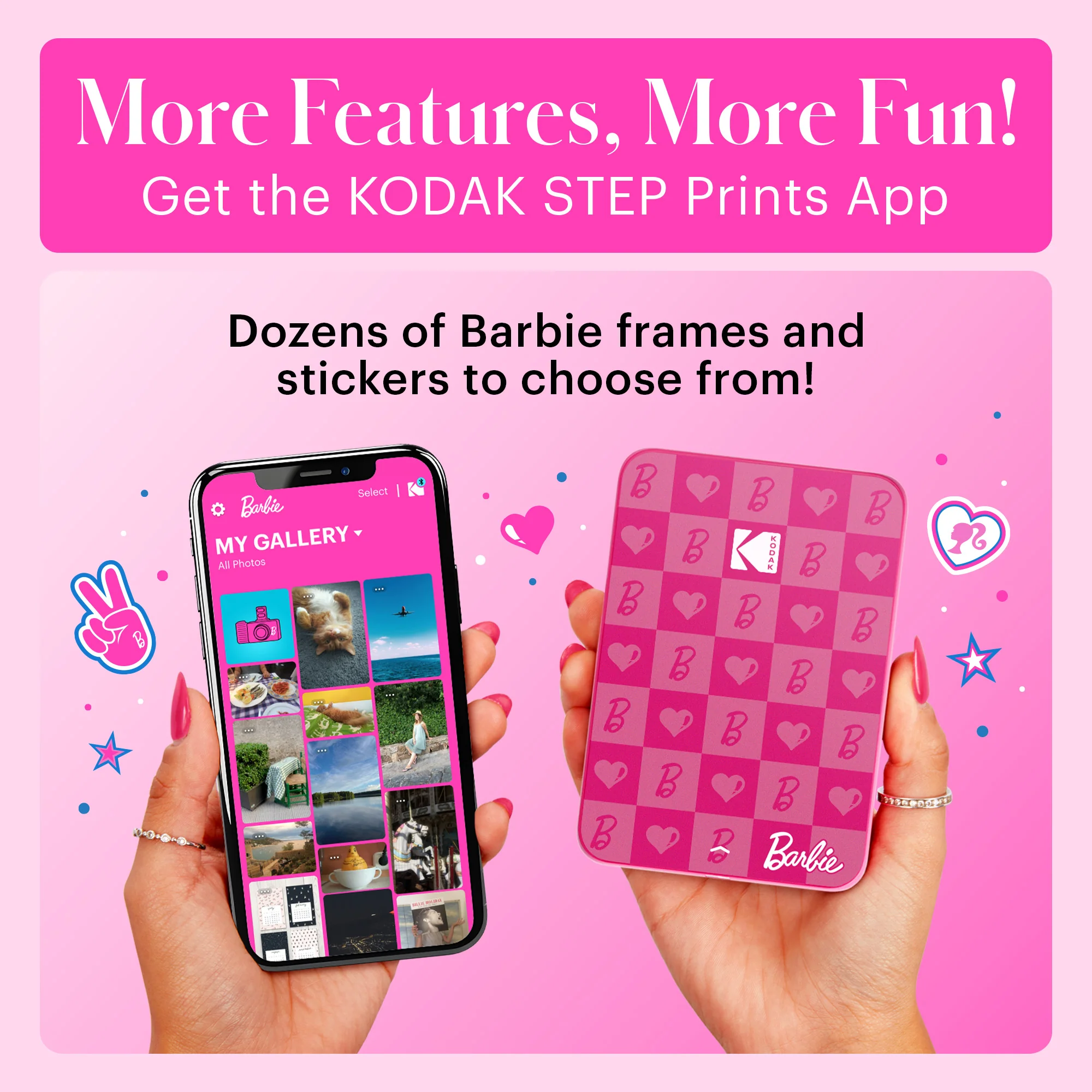 Barbie x Kodak Step Slim Wireless Instant Portable Photo Printer, 2x3" Full Color Portable Printer - Image 4