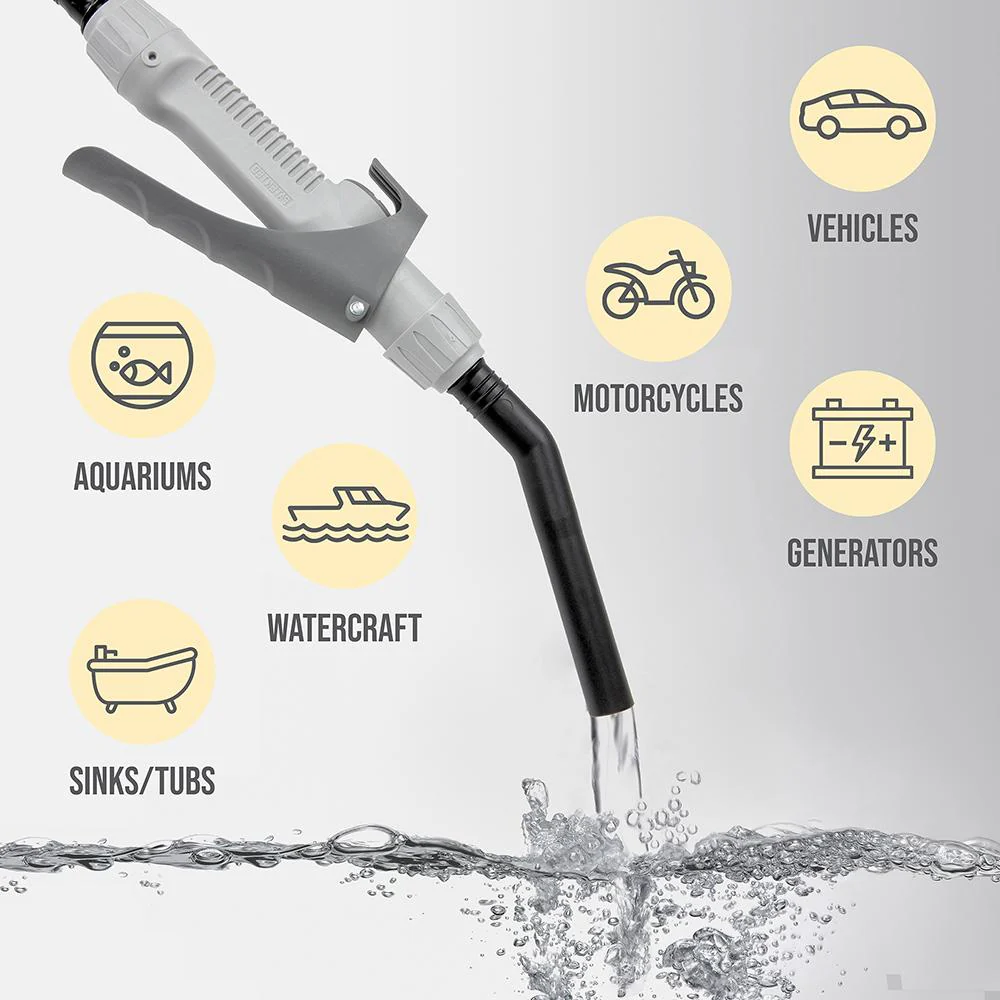 Automatic Battery Powered Fuel Transfer Pump w/Nozzle for Quick Flow Control & Stop - Image 5