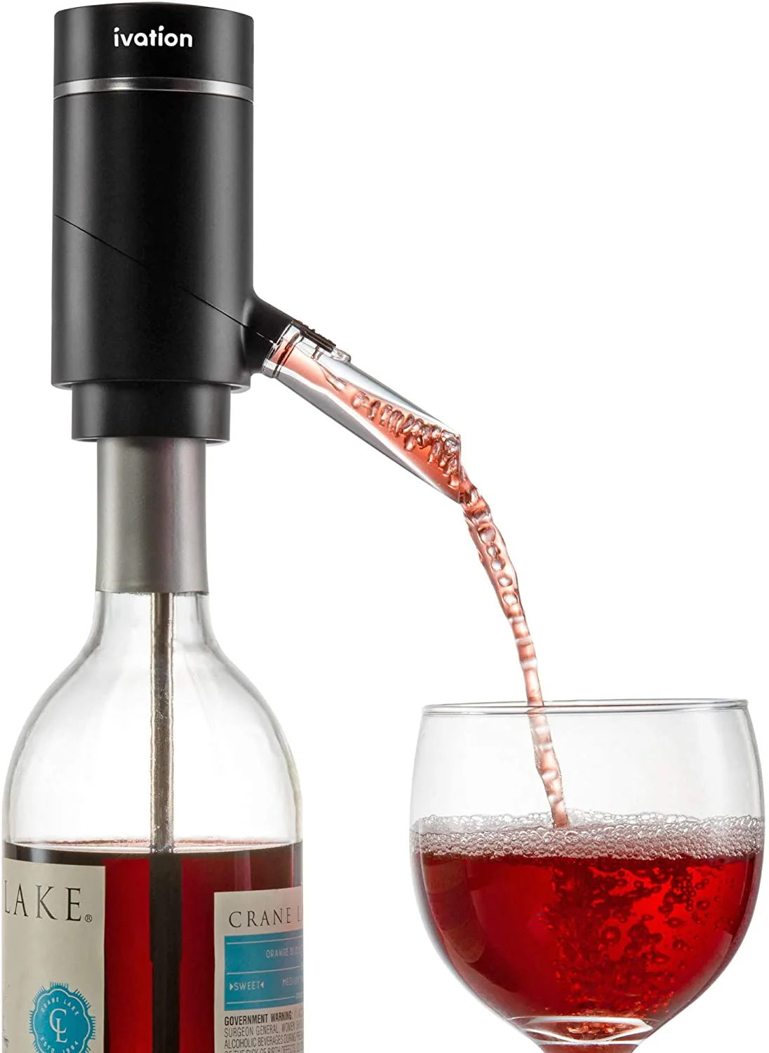 Ivation Wine Aerator and Dispenser Spout, Electric Wine Pourer and Stopper - Image 3
