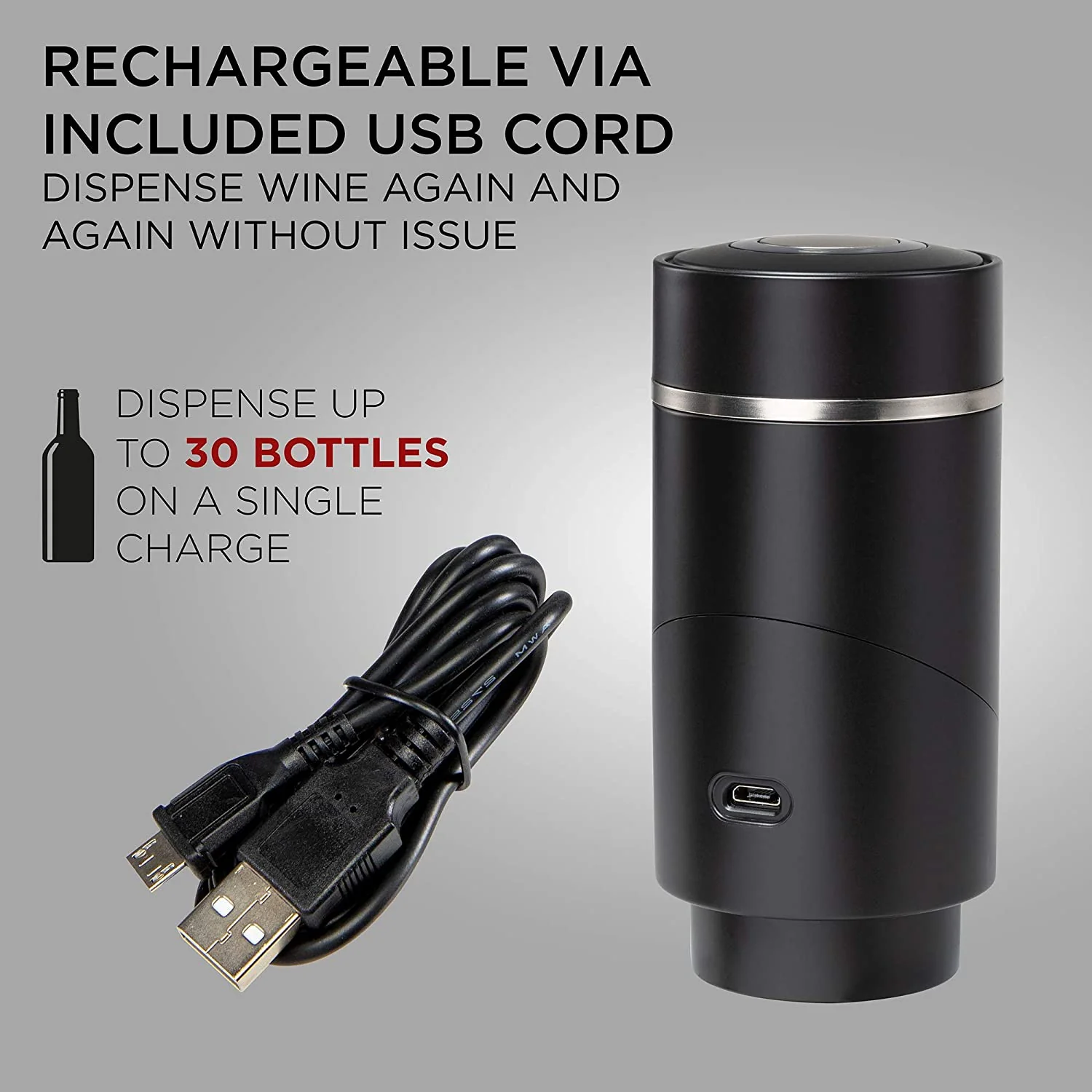 Ivation Wine Aerator and Dispenser Spout, Electric Wine Pourer and Stopper - Image 7