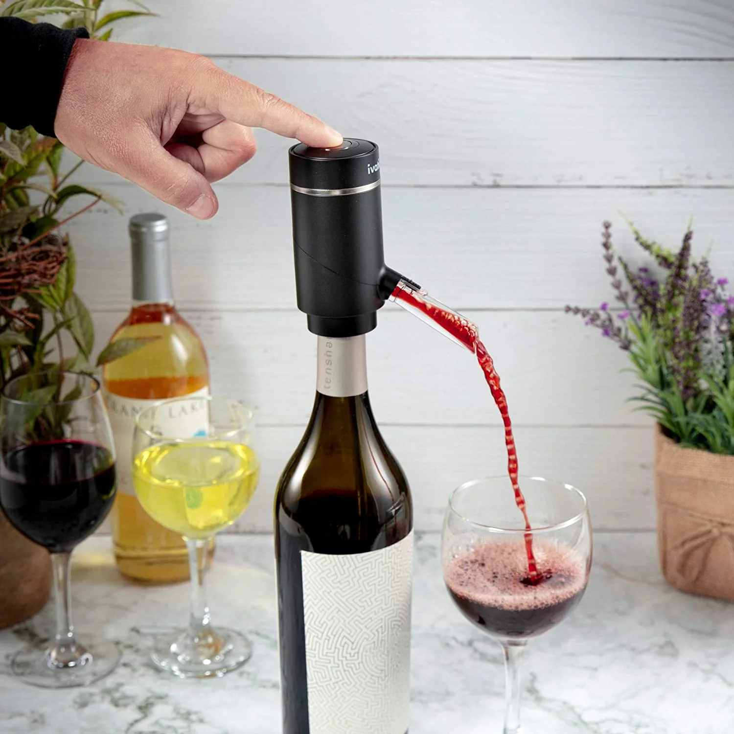 Ivation Wine Aerator and Dispenser Spout, Electric Wine Pourer and Stopper - Image 9
