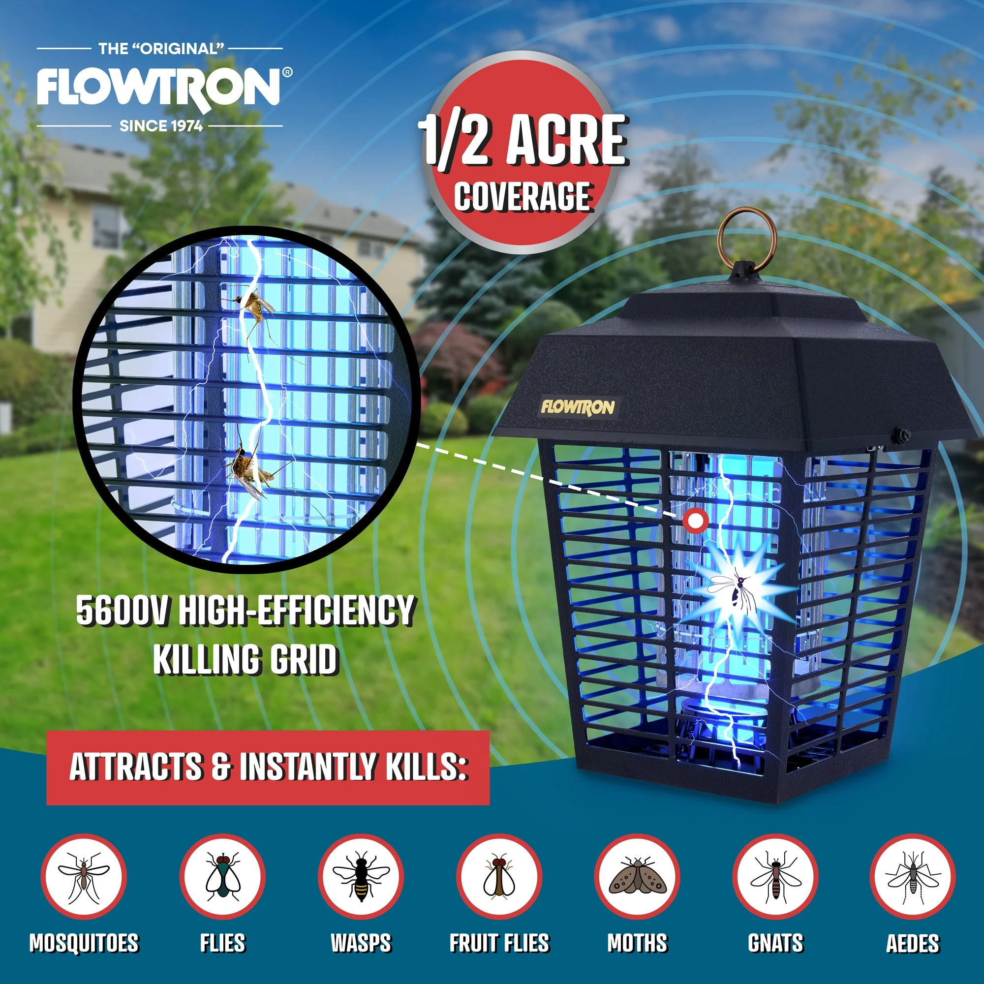 Flowtron 15W Outdoor Bug Zapper, 1/2 Acre coverage - Image 4