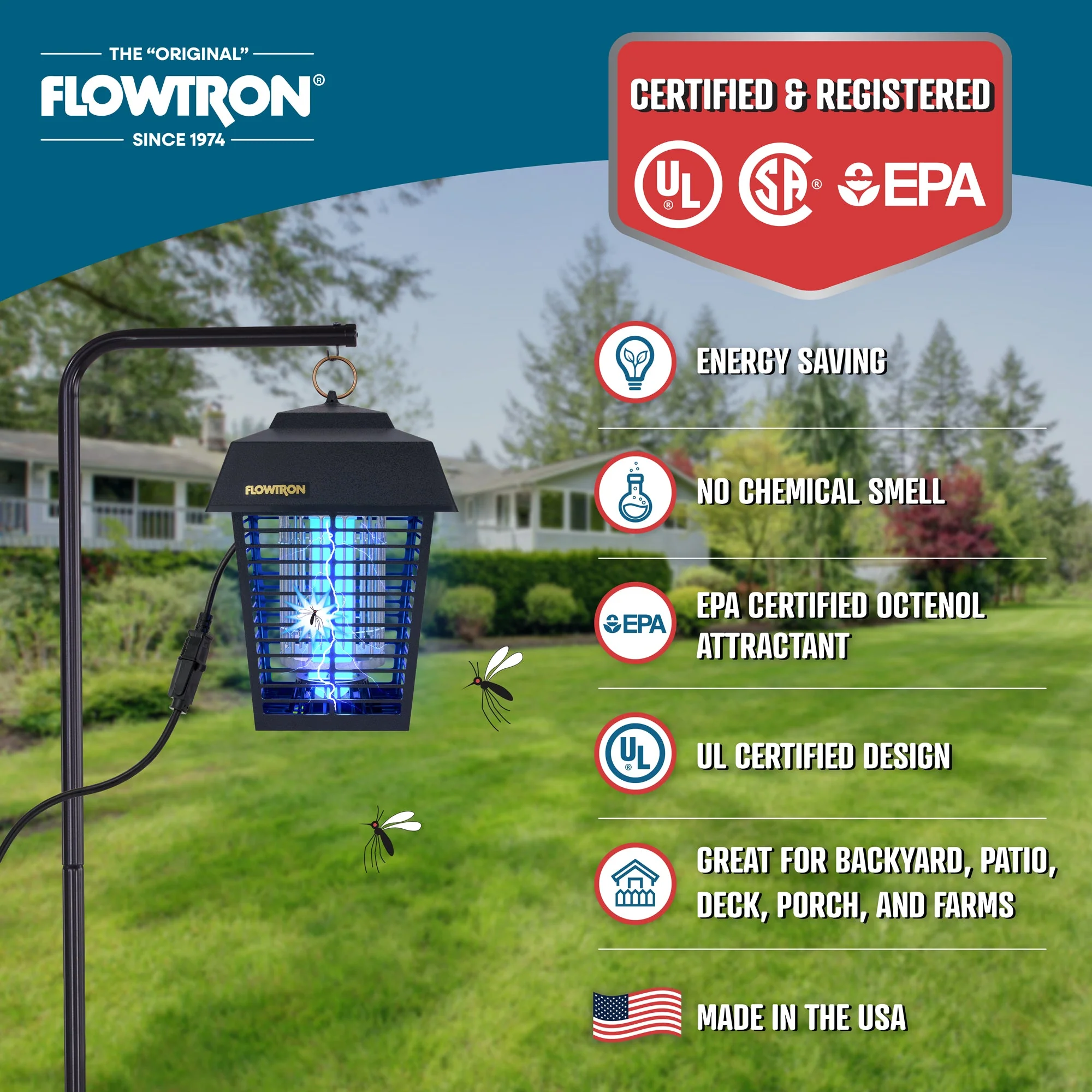 Flowtron 15W Outdoor Bug Zapper, 1/2 Acre coverage - Image 7