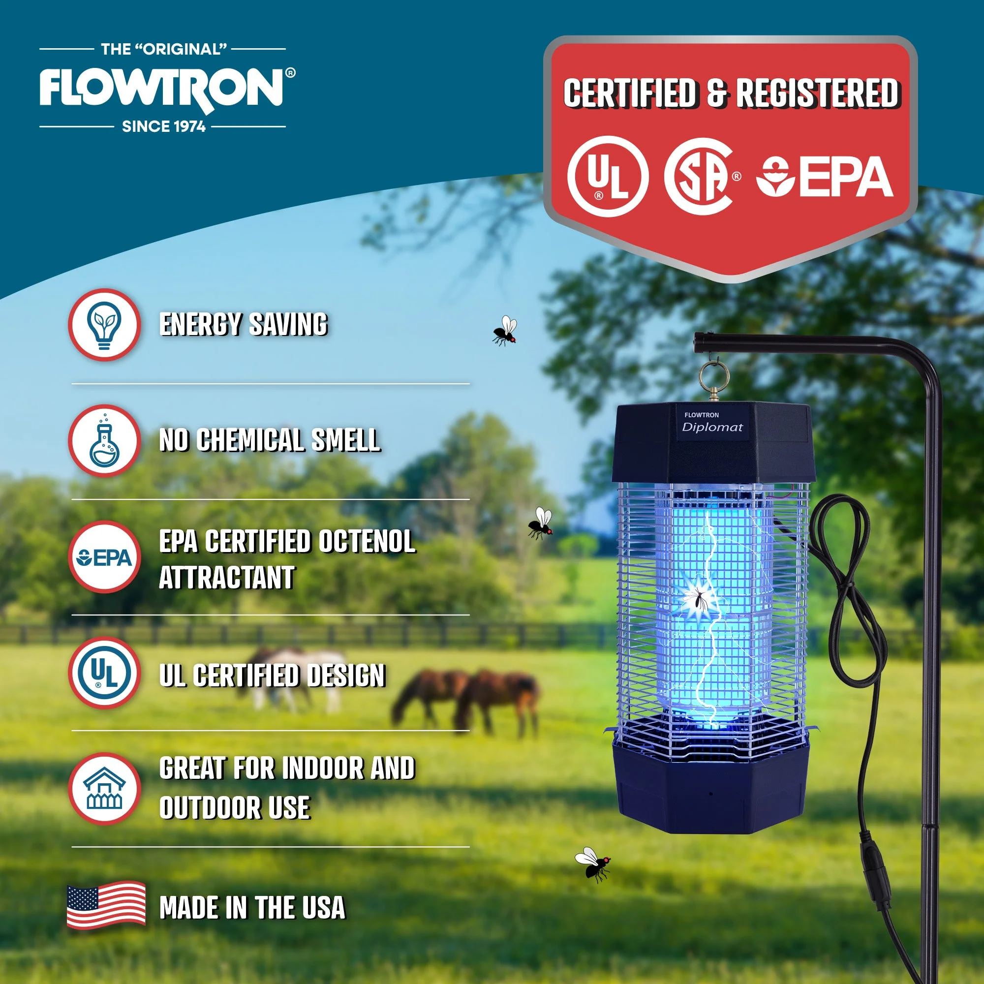 Flowtron 120W Indoor/Outdoor Bug Zapper, 2000 sq.ft / 2 Acre coverage - Image 7