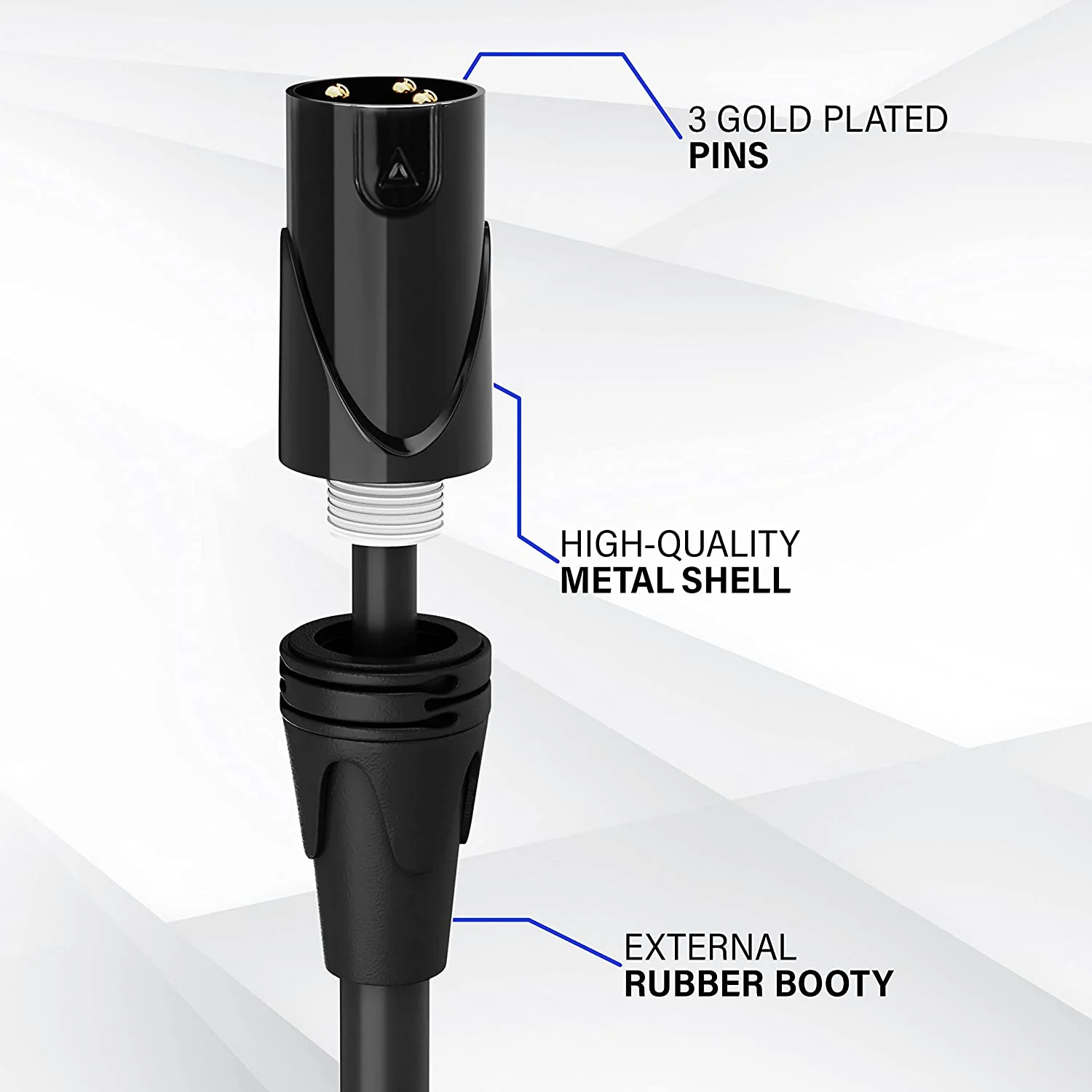 Microphone XLR Angled Female Cable, 3 Pin Mic Cable for Pro Audio Interface, 1.5 feet - Image 7