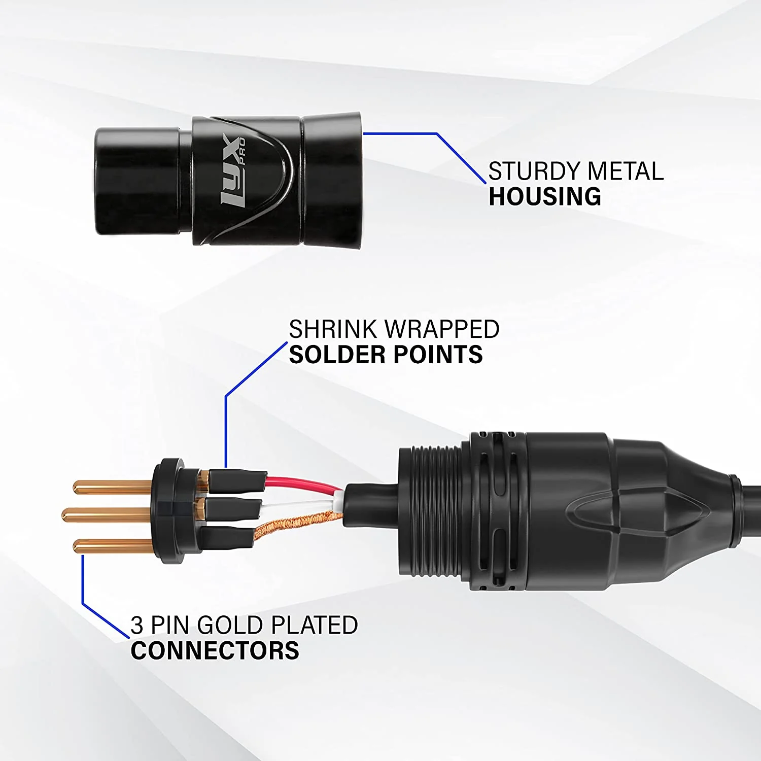 Microphone XLR Angled Female Cable, 3 Pin Mic Cable for Pro Audio Interface, 1.5 feet - Image 8
