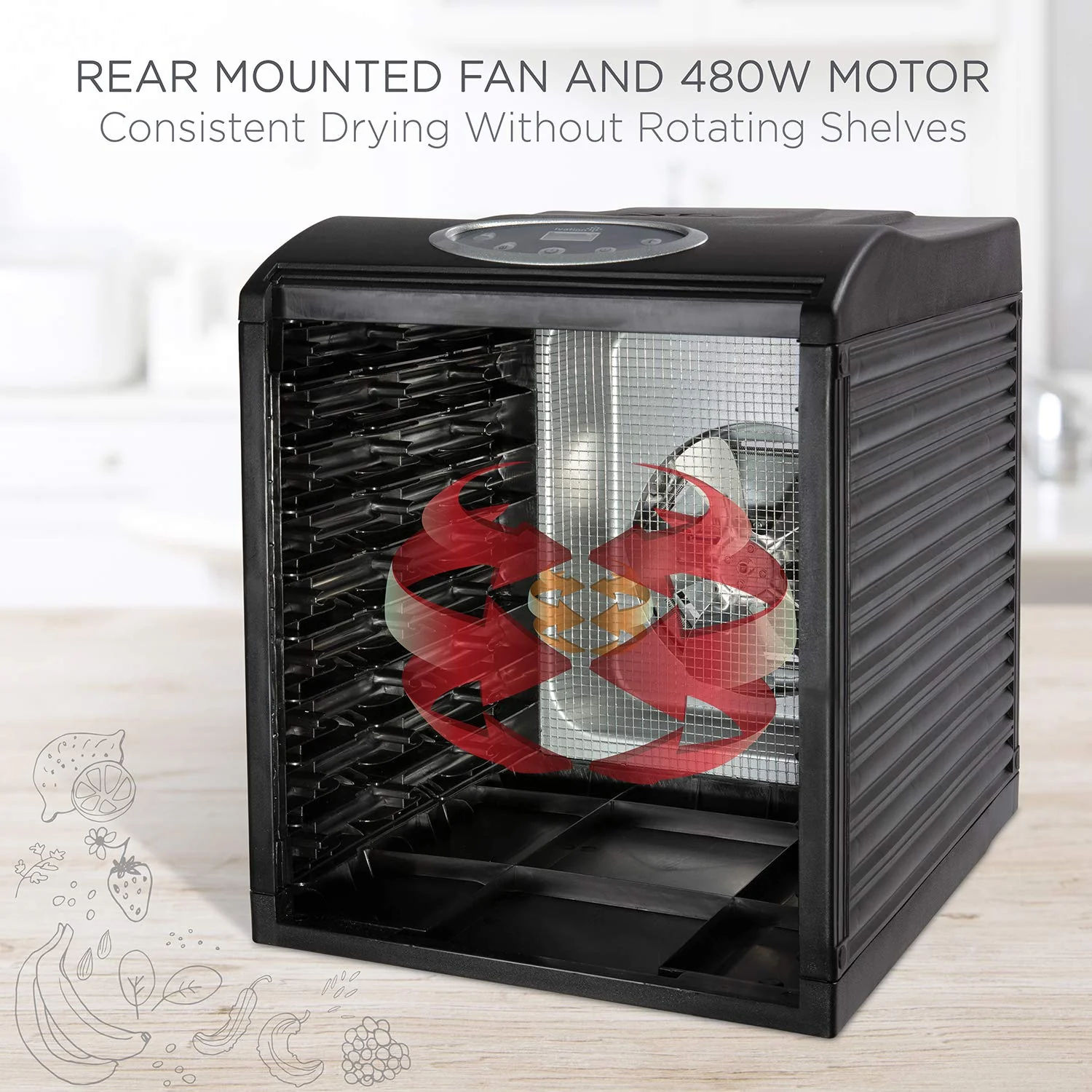 9 Tray Digital Food Dehydrator, Dehydrator Machine with Temperature Settings and Shutoff Timer - Image 4