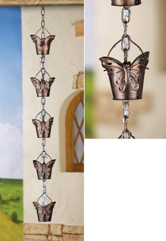 SkyMall Decorative Rustic Iron Butterfly Rain Chain - Image 3