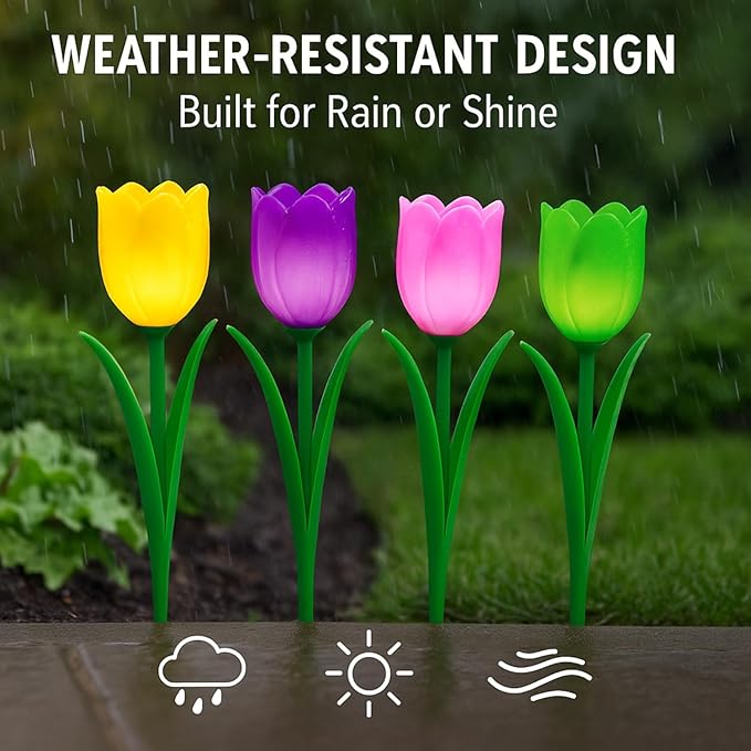 Skymall Decorative Solar Tulip Stake Lights - Set of 8 - Image 2