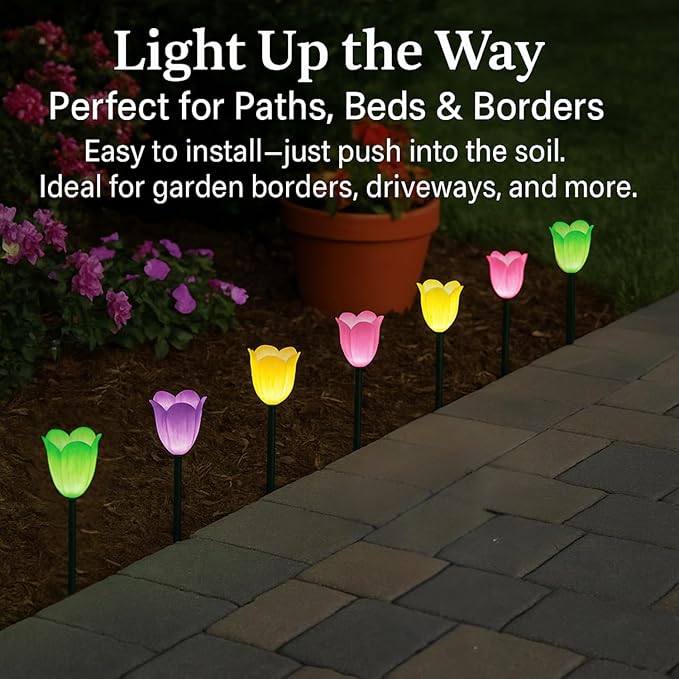 Skymall Decorative Solar Tulip Stake Lights - Set of 8 - Image 4