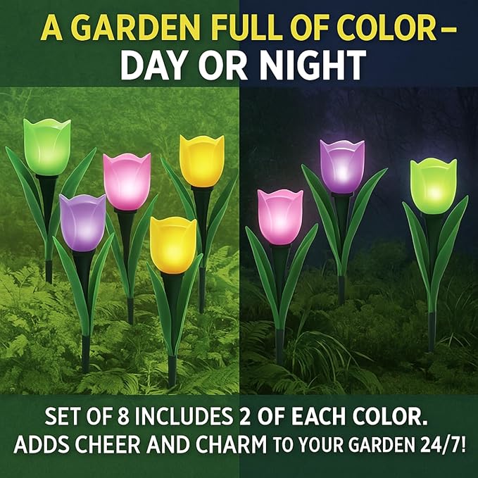 Skymall Decorative Solar Tulip Stake Lights - Set of 8 - Image 6