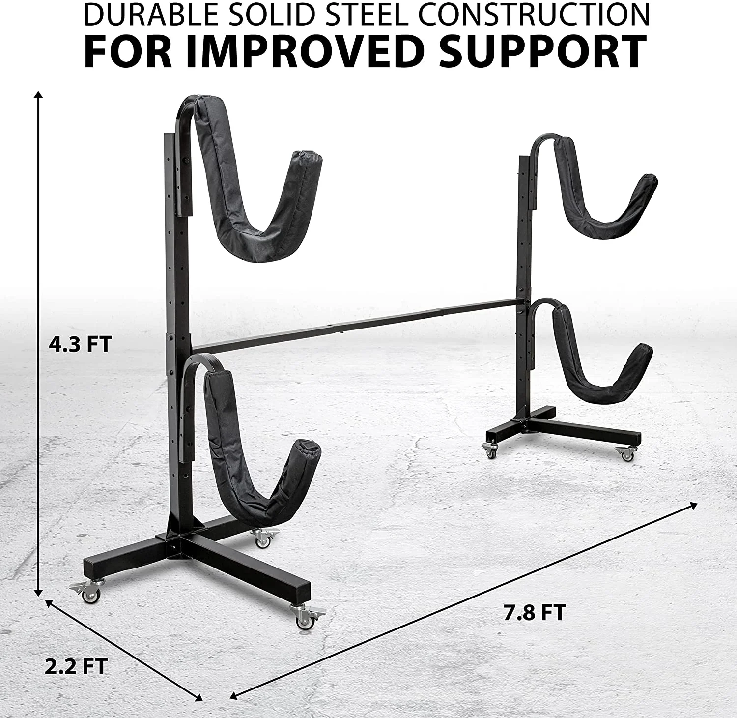 Kayak Storage Rack, Indoor & Outdoor Freestanding Storage for 2 Kayak - Image 17