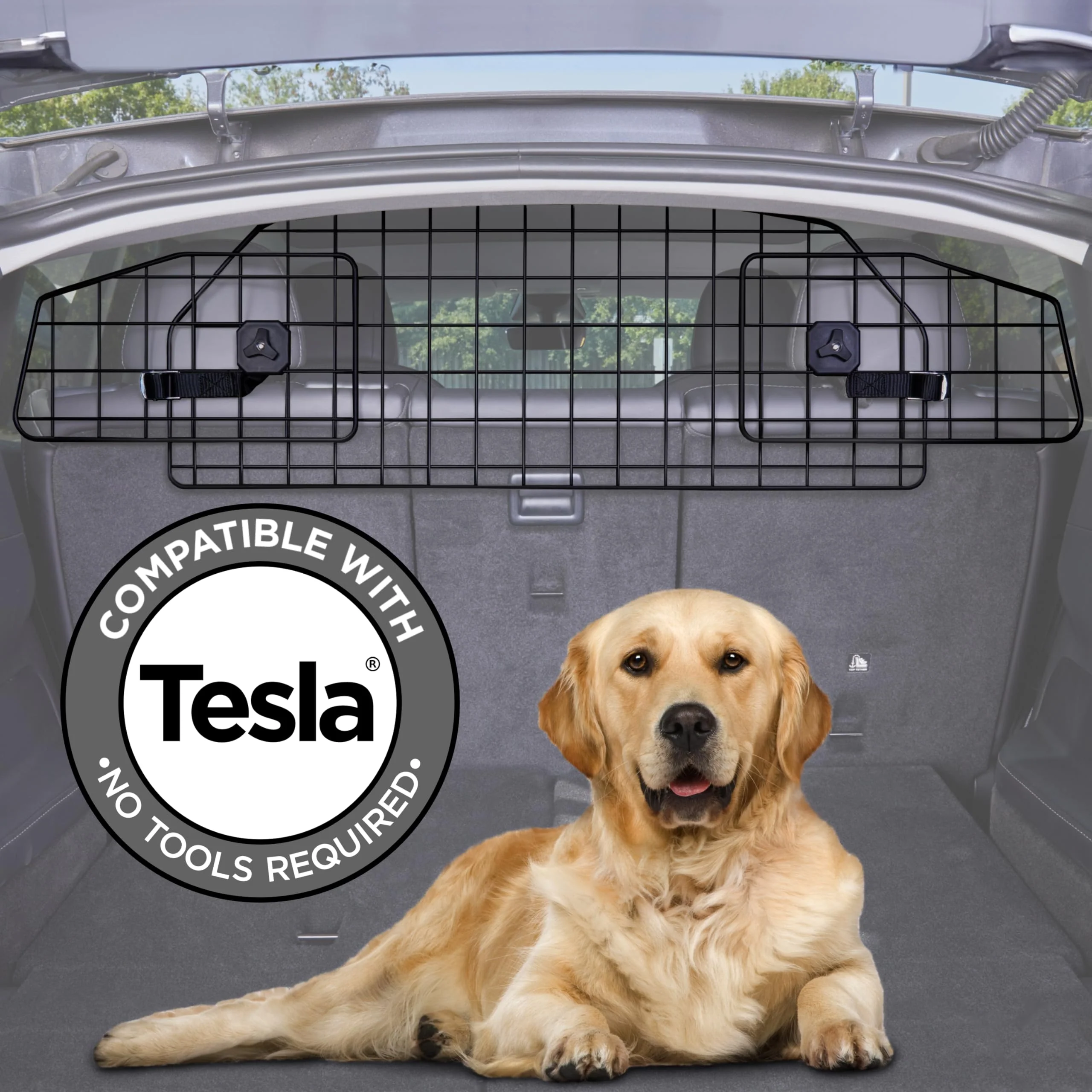 Dog Car Barrier Compatible with Tesla Model Y, Adjustable Large Pet Barrier - Image 6