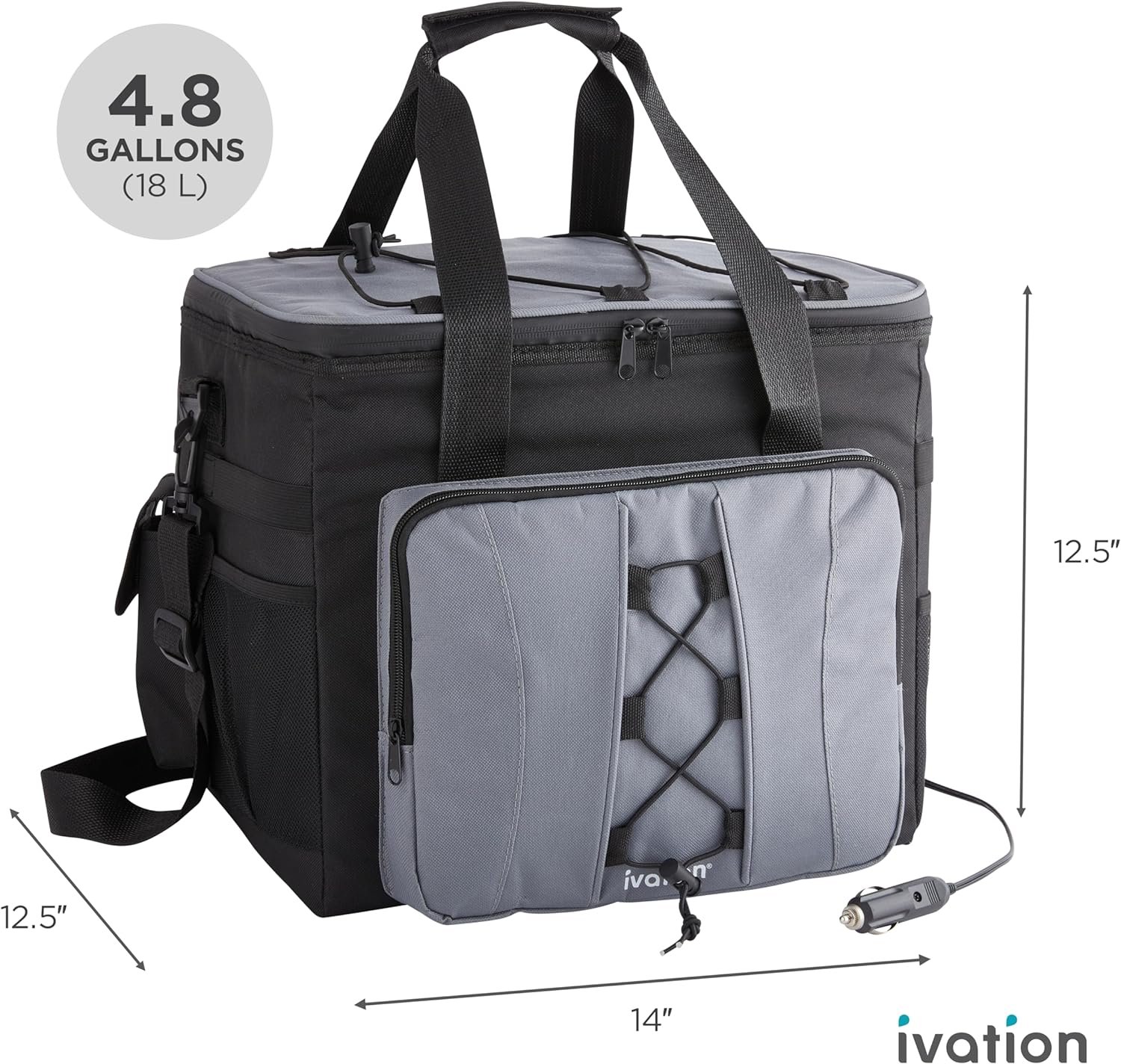 Electric Cooler Bag, 18 L Portable Thermoelectric 12 Volt Cooler with Shoulder Strap - Image 3