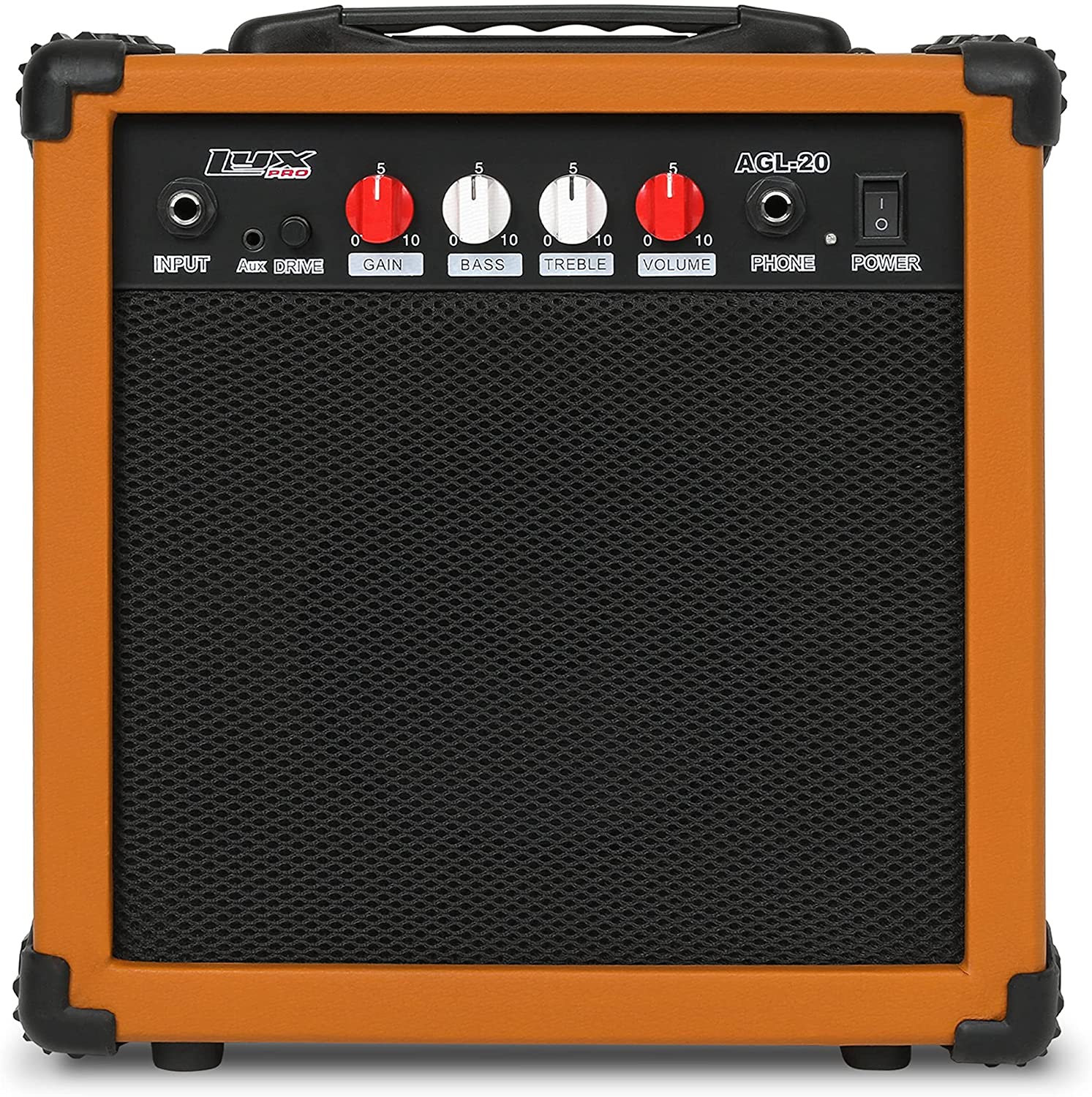 Electric Guitar Amp 20 Watt Amplifier Built In Speaker Headphone Jack And Aux Input Includes Gain Bass Treble Volume And Grind - Image 11