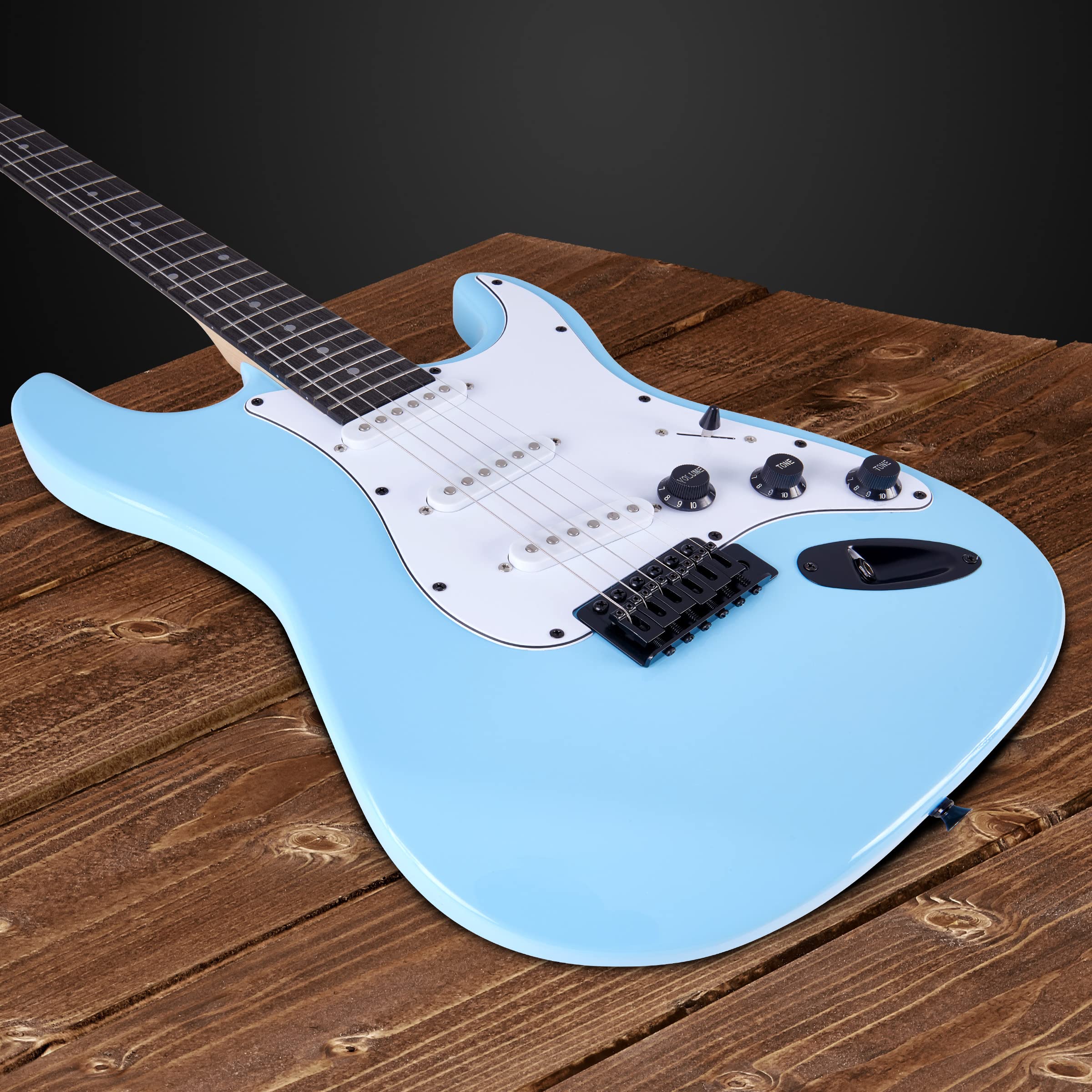 Electric Guitar Kit, 39” Electric Guitar with Amp & Accessories, Retro Blue - Image 5