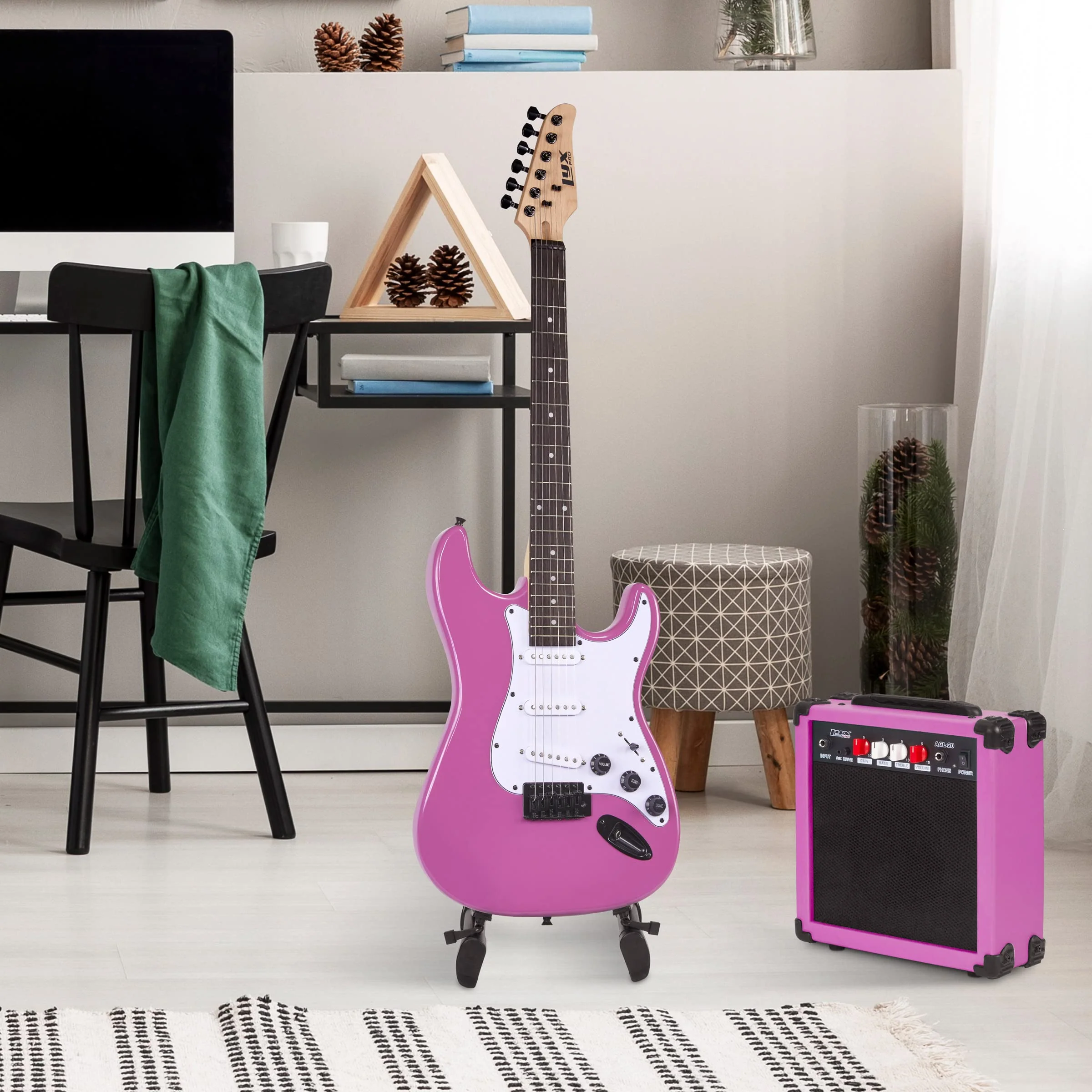 Electric Guitar Kit, 39” Electric Guitar with Amp & Accessories, Retro Purple - Image 7