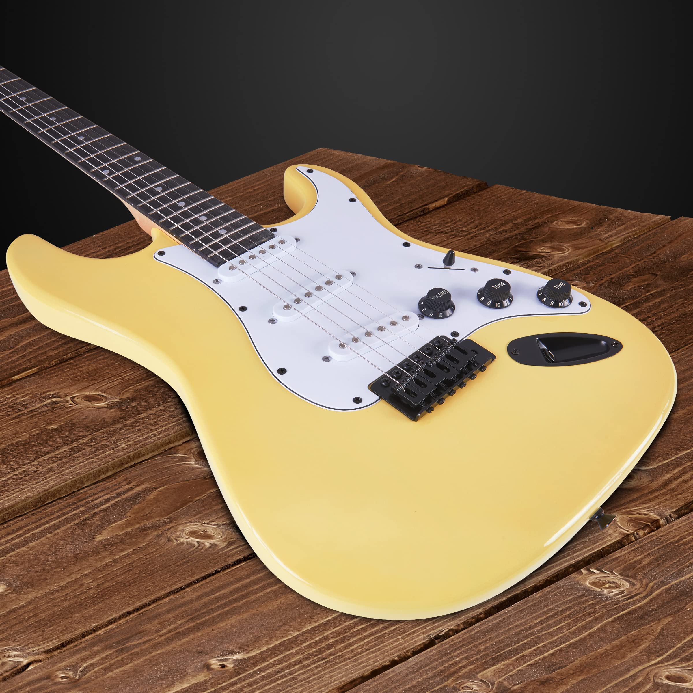 Electric Guitar Kit, 39” Electric Guitar with Amp & Accessories, Retro Yellow - Image 5