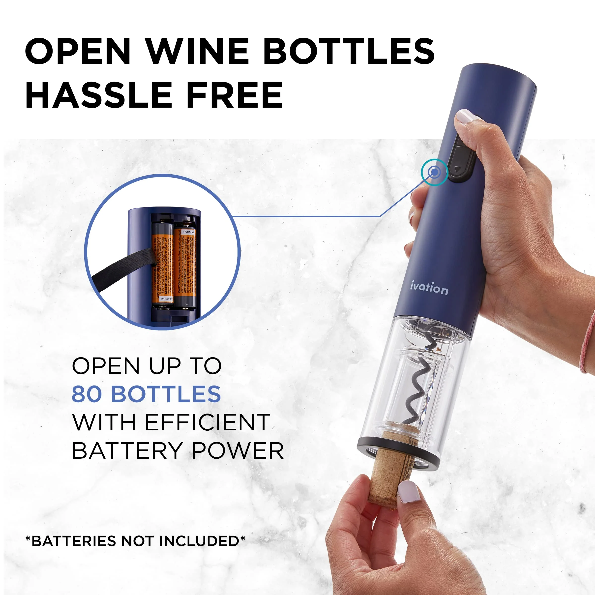 Ivation All-in-One Wine Gift Set - Wine Accessory Kit with Automatic Electric Bottle Opener & More - Image 3