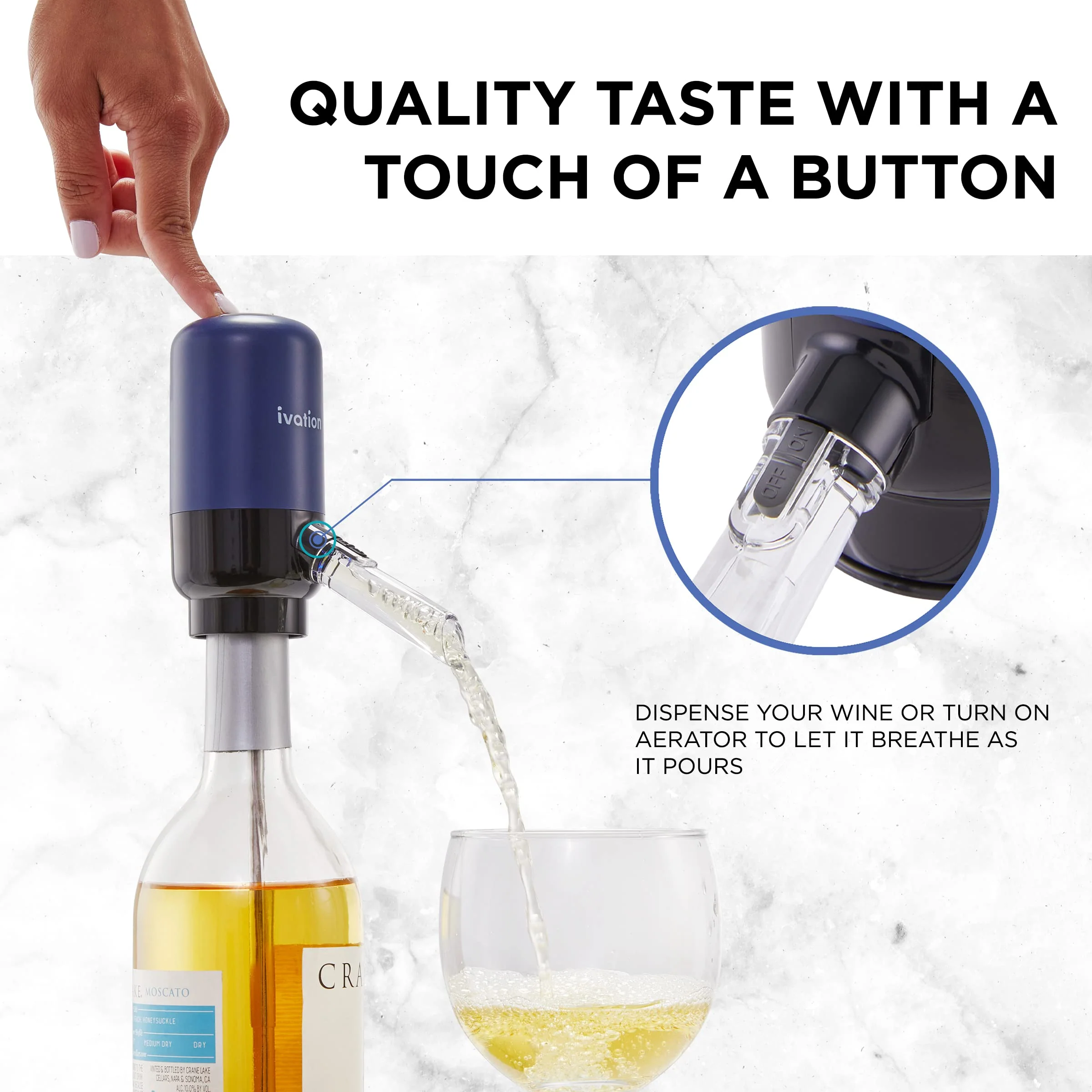 Ivation All-in-One Wine Gift Set - Wine Accessory Kit with Automatic Electric Bottle Opener & More - Image 4