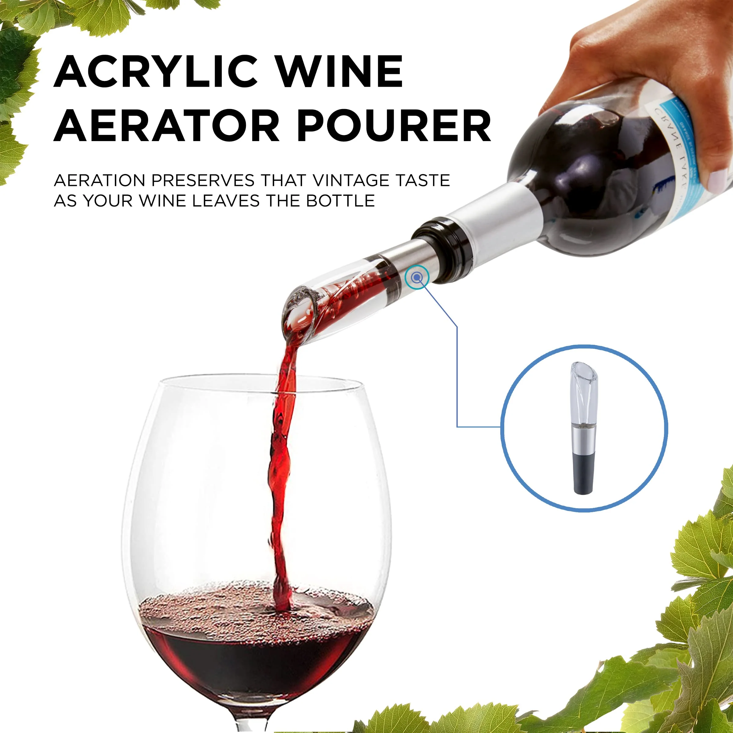 Ivation 7-Piece Wine Gift Set, Wine Set with Electric Wine Opener, Wine Aerator Pourer and More - Image 4