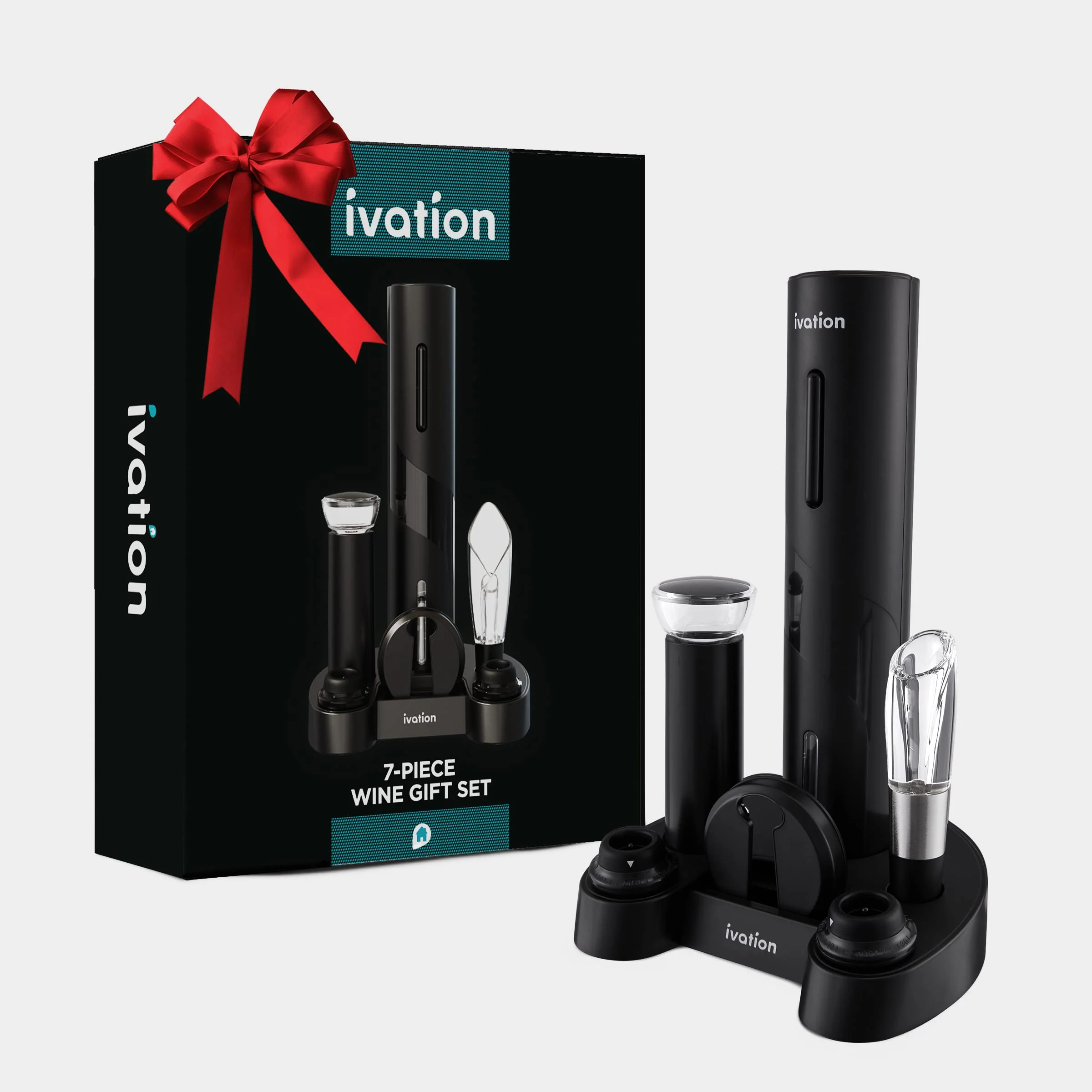 Ivation 7-Piece Wine Gift Set, Wine Set with Electric Wine Opener, Wine Aerator Pourer and More - Image 8