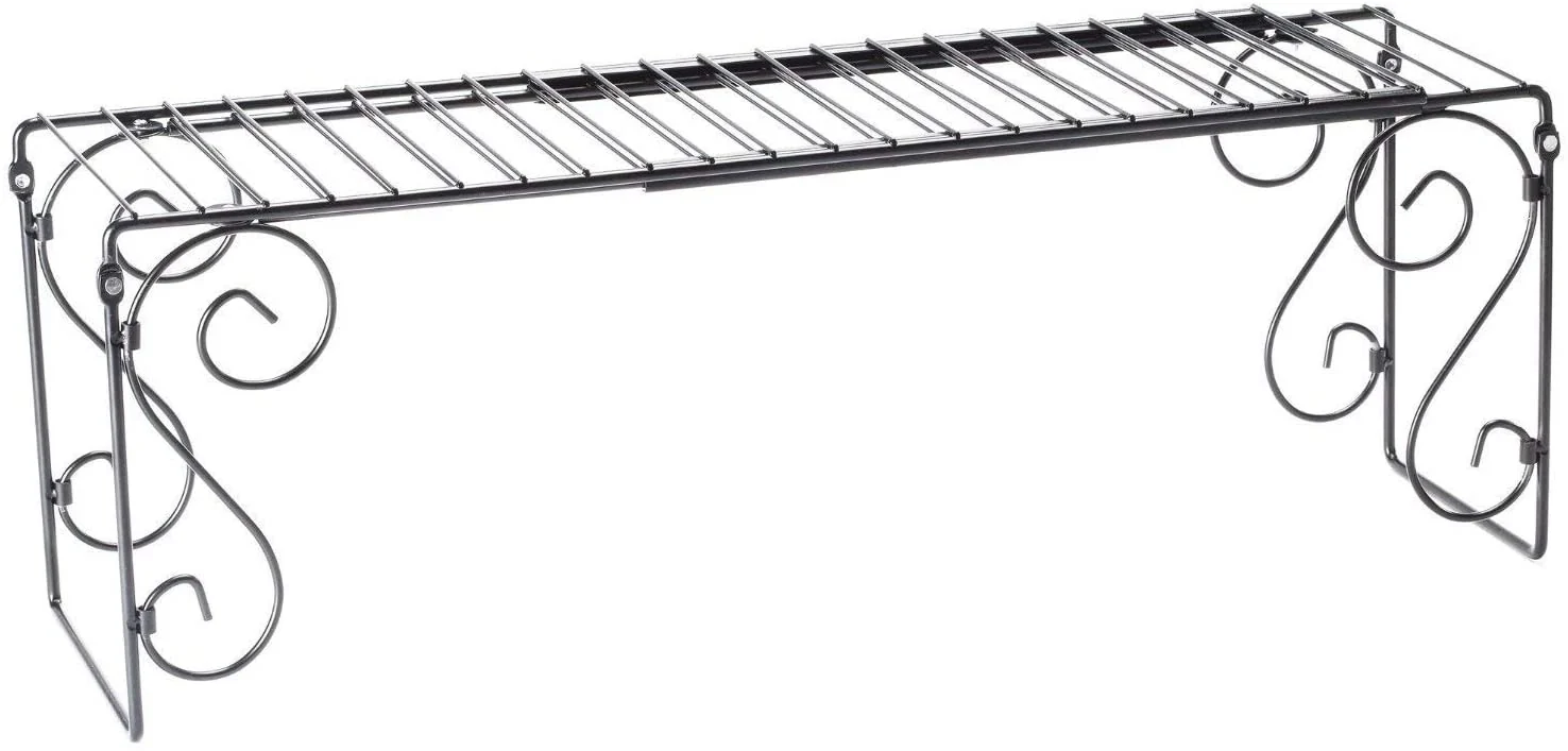 SkyMall Expandable Scroll Metal Over The Sink Shelf - Black - Image 8