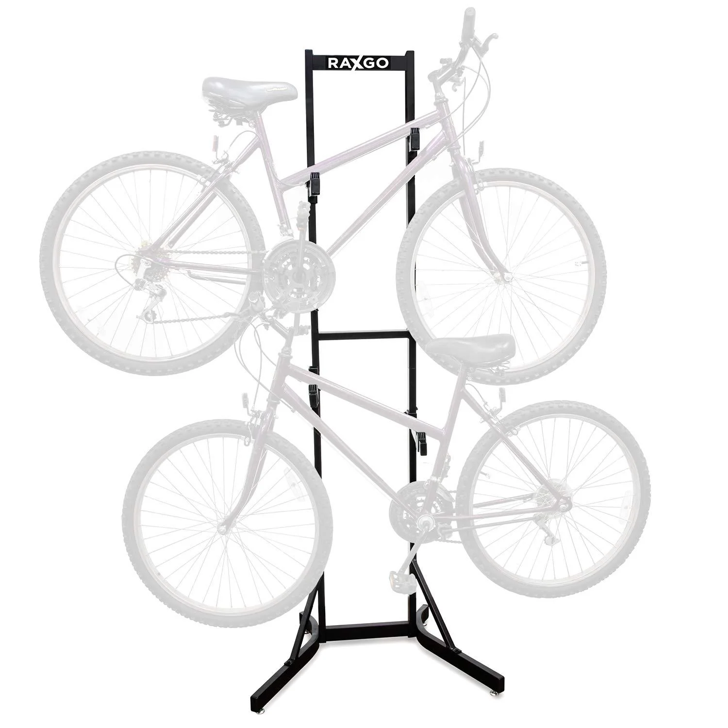 Garage Bike Rack, Freestanding 2 Bicycle Storage Stand with Adjustable Hooks for Indoor & Home Use - Image 2