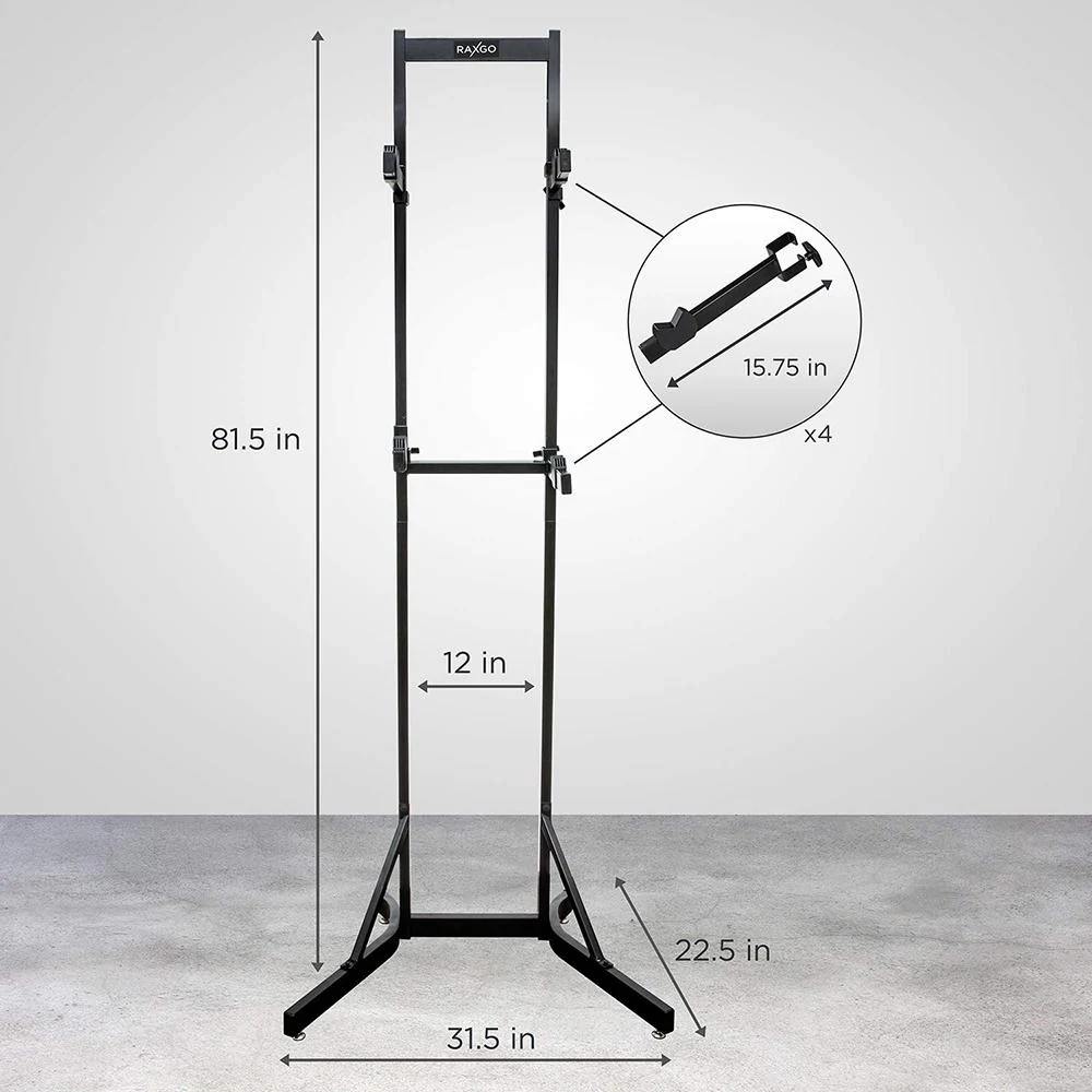 Garage Bike Rack, Freestanding 2 Bicycle Storage Stand with Adjustable Hooks for Indoor & Home Use - Image 3