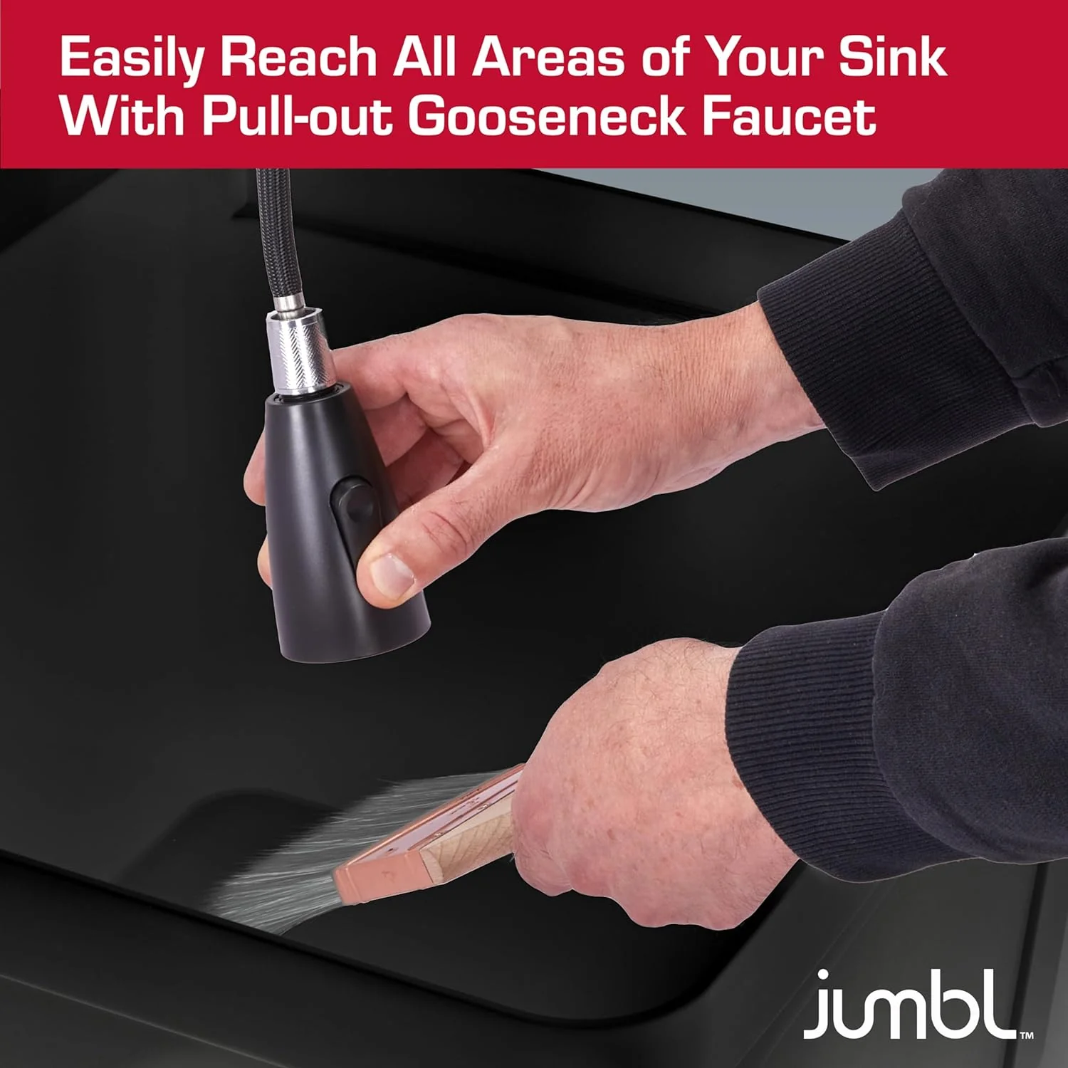 Freestanding Utility Sink with Pull-Down Faucet, Laundry Room Sink w/Gooseneck Sprayer & More - Image 5