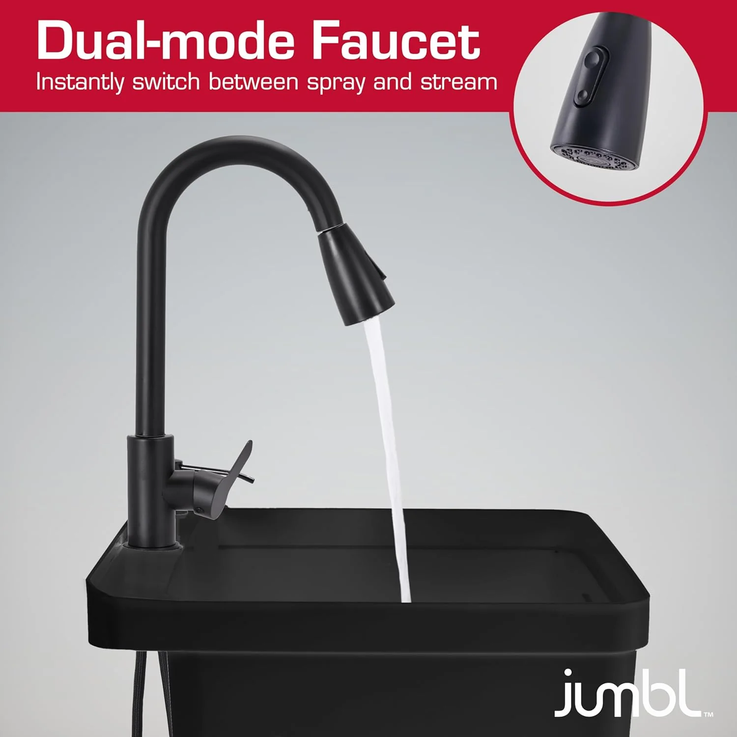 Freestanding Utility Sink with Pull-Down Faucet, Laundry Room Sink w/Gooseneck Sprayer & More - Image 6