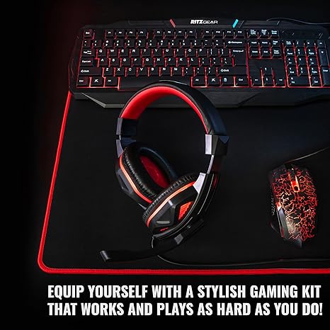 Ritz Gear Gaming PC Bundle, 4-in-1 LED Gaming PC Kit with Keyboard, Mouse, Mouse Pad & Headset - Image 11