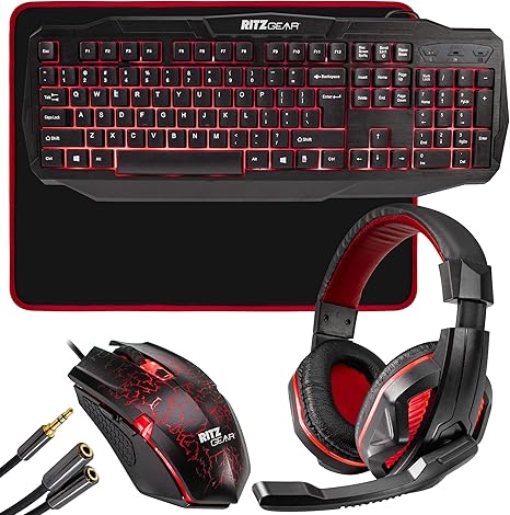 Ritz Gear Gaming PC Bundle, 4-in-1 LED Gaming PC Kit with Keyboard, Mouse, Mouse Pad & Headset - Image 7
