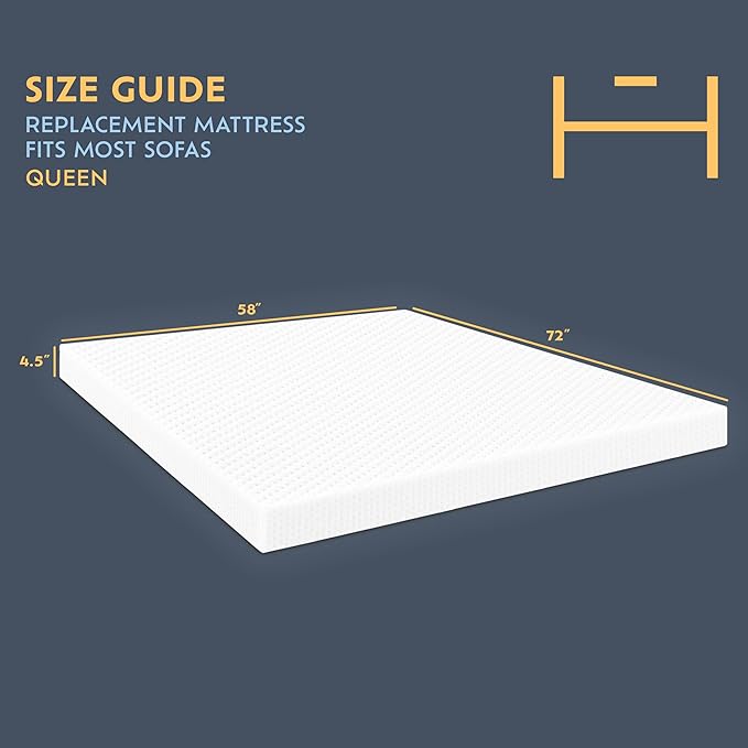 Heyward Sofa Bed Mattress Replacement for Queen Size Sleeper Sofa Mattress with Non-Slip Base - Image 2