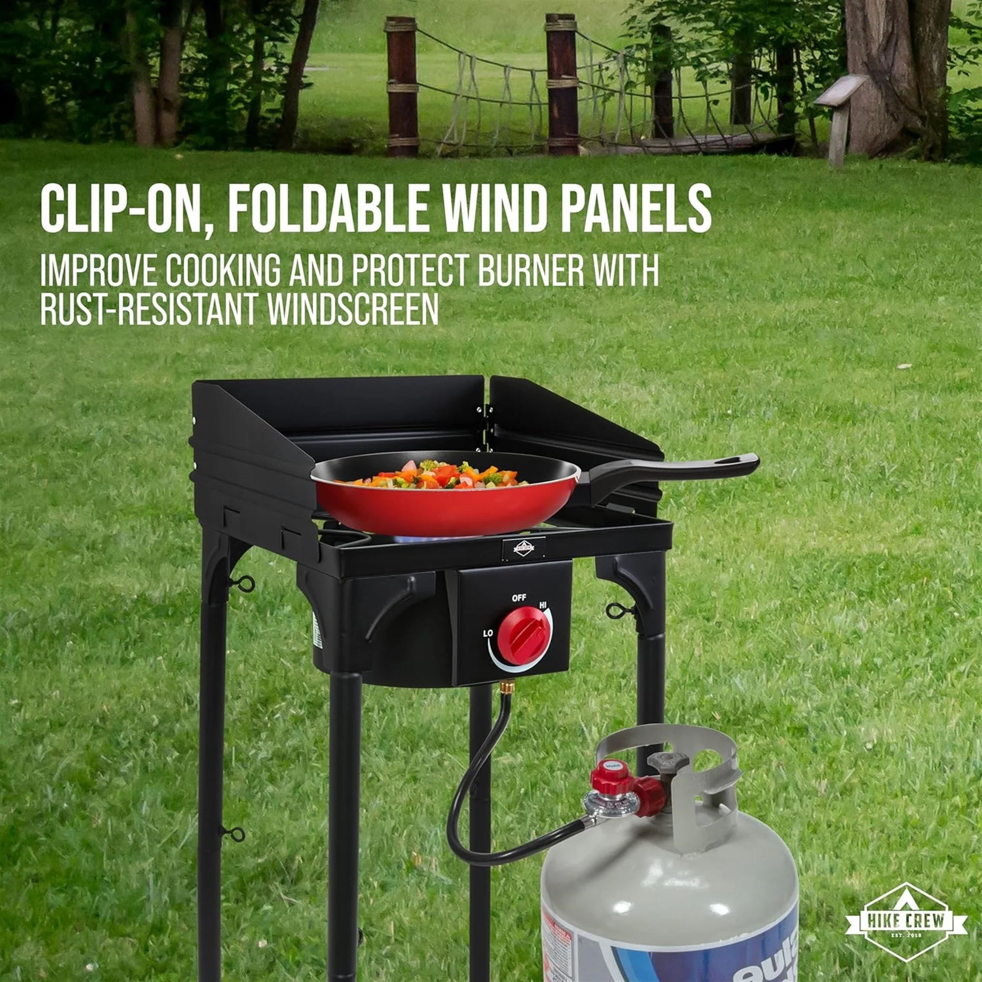 Hike Crew Cast Iron 1-Burner Gas Camping Stove, 75,000 BTU Portable Stove w/Flame. - Image 3