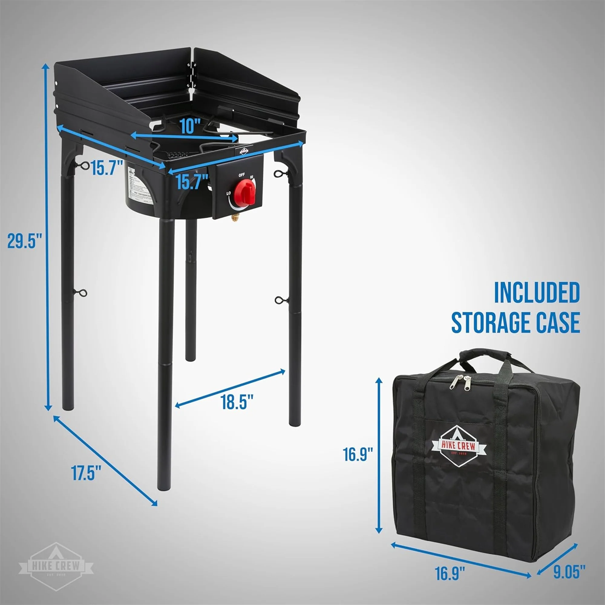 Hike Crew Cast Iron 1-Burner Gas Camping Stove, 75,000 BTU Portable Stove w/Flame. - Image 6