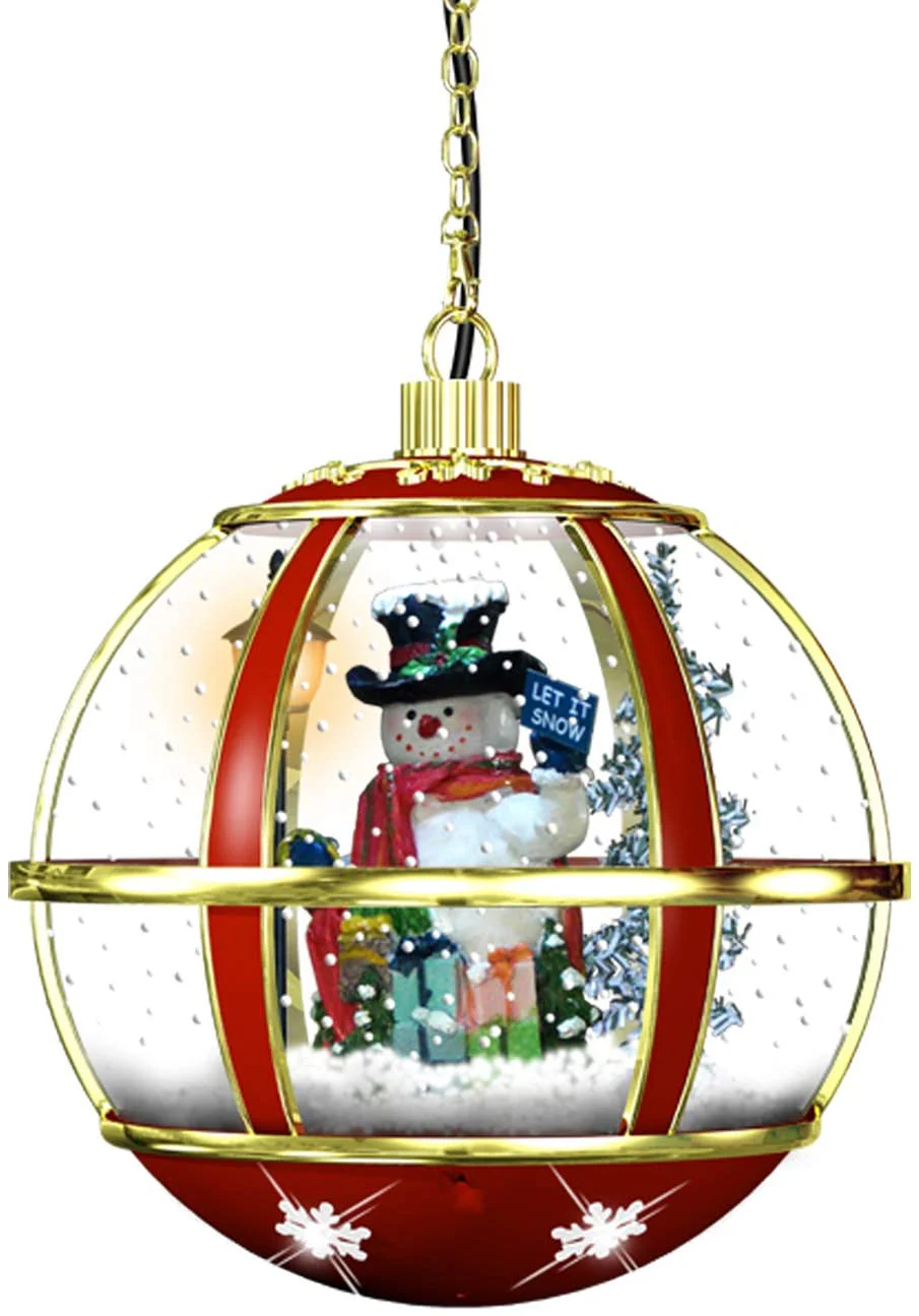 Holiday LED Lighted Musical Snowman Snow Globe - Image 2