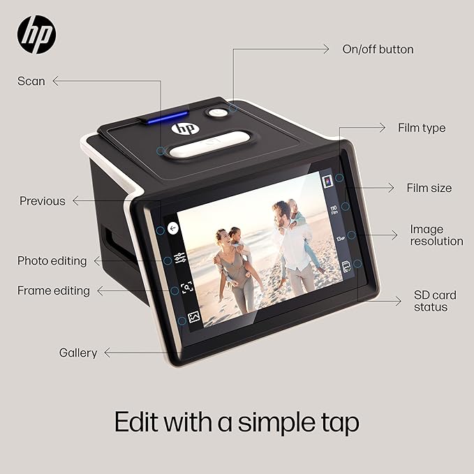 HP HPFS500: FilmScan 5" Touch Screen Film Scanner - Image 4