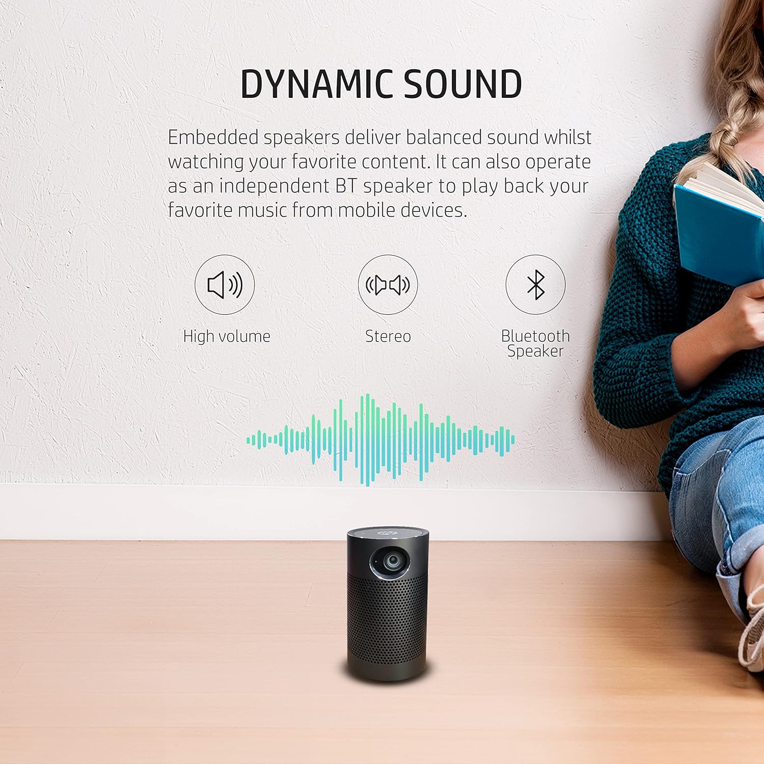 HP Mobile Projector, Portable Projector w/USB, Auto Focus, Bluetooth Speaker & More! - Image 9
