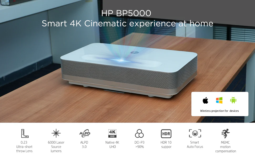 HP Projector | Portable Theater System for Home & Office |WiFi, Bluetooth, USB, HDMI & Firestick - Image 2