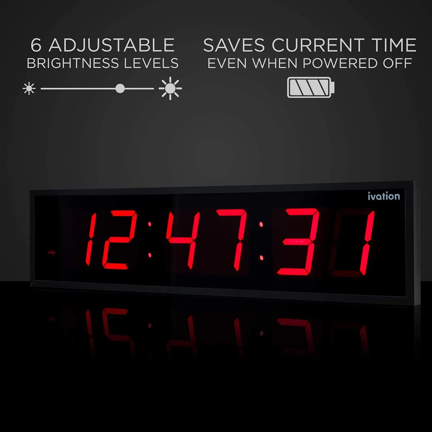 36 in. Large Digital Wall Clock, LED Digital Clock with Timer and Alarm - Image 12