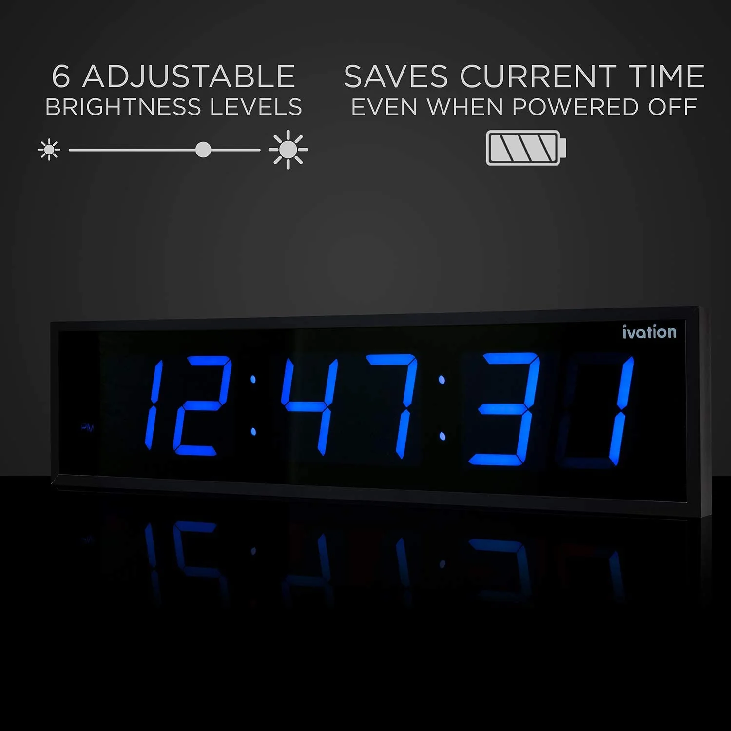 36 in. Large Digital Wall Clock, LED Digital Clock with Timer and Alarm - Image 4