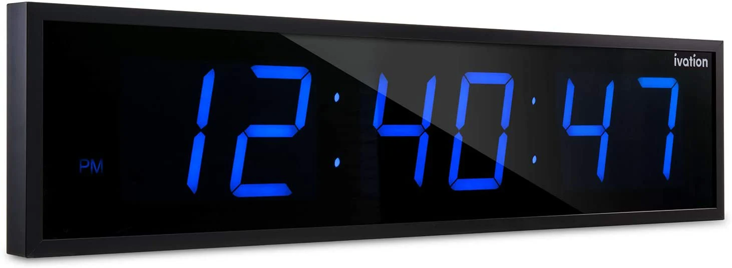 Huge Large Big Oversized Digital LED Clock - Shelf or Wall Mount | 6-Level Brightness, Mounting Holes & Hardware - Image 10