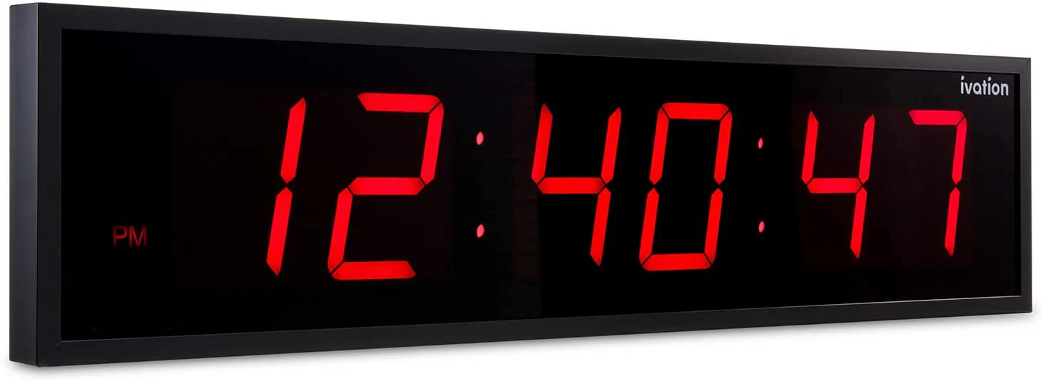 Huge Large Big Oversized Digital LED Clock - Shelf or Wall Mount | 6-Level Brightness, Mounting Holes & Hardware - Image 13
