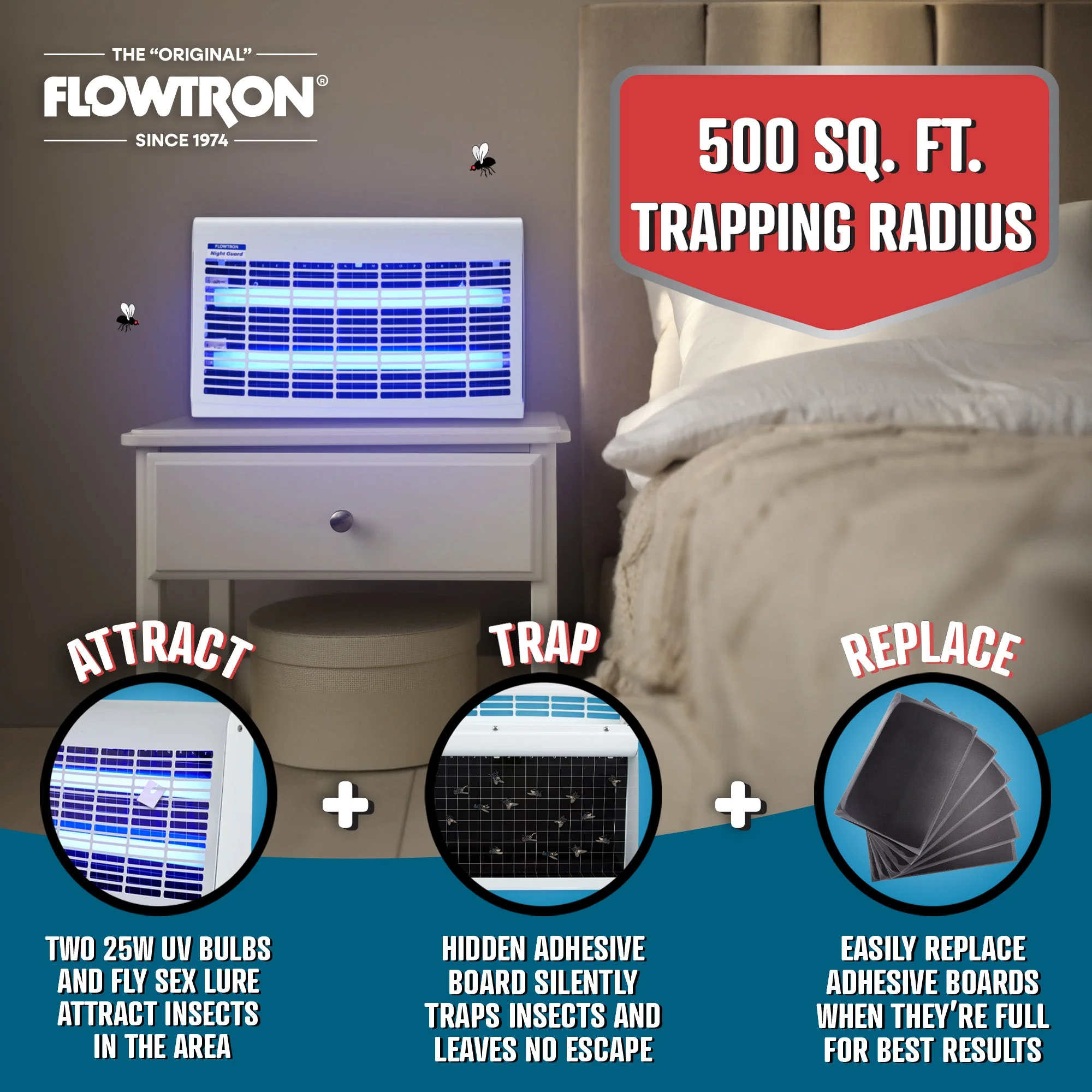 Flowtron 30W Portable Indoor Fly Killer, 500 sq.ft coverage - Image 3